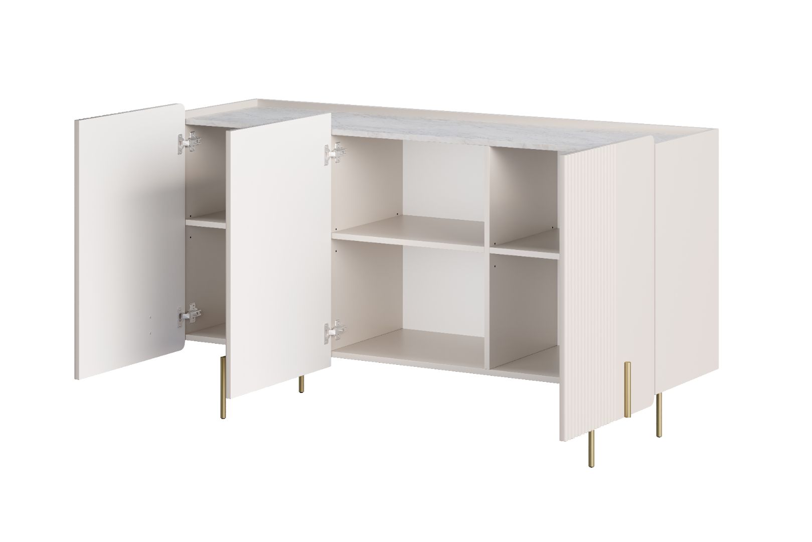Komoda Malmi 150 cm, 3 Vrata I 3 Police, Materijal: MDF