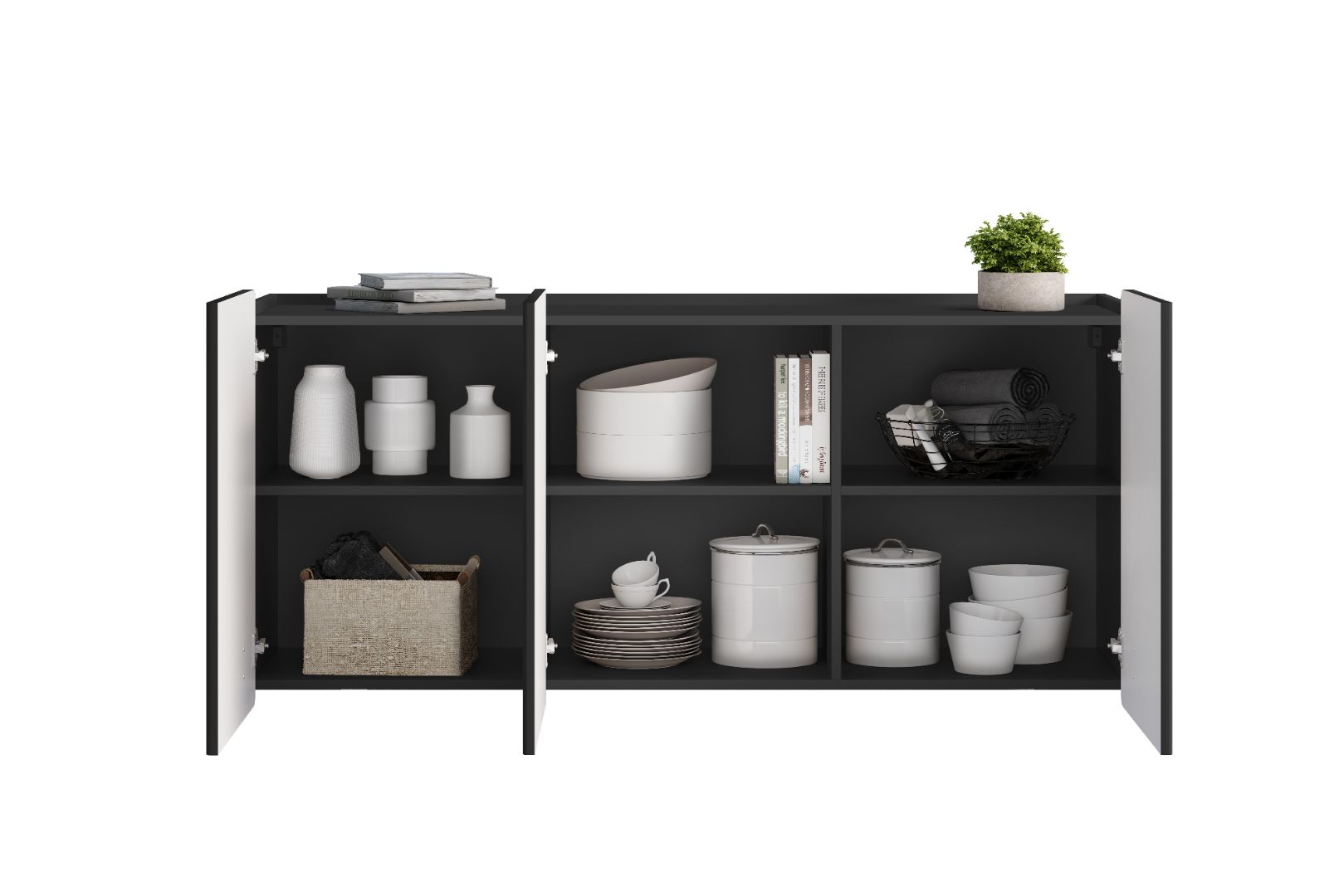 Komoda Malmi 150 cm, 3 Vrata I 3 Police, Materijal: MDF