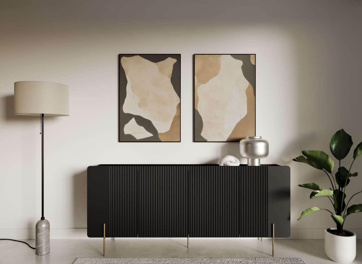 Komoda Malmi 200 cm, 4 Vrata I 4 Police, Materijal: MDF