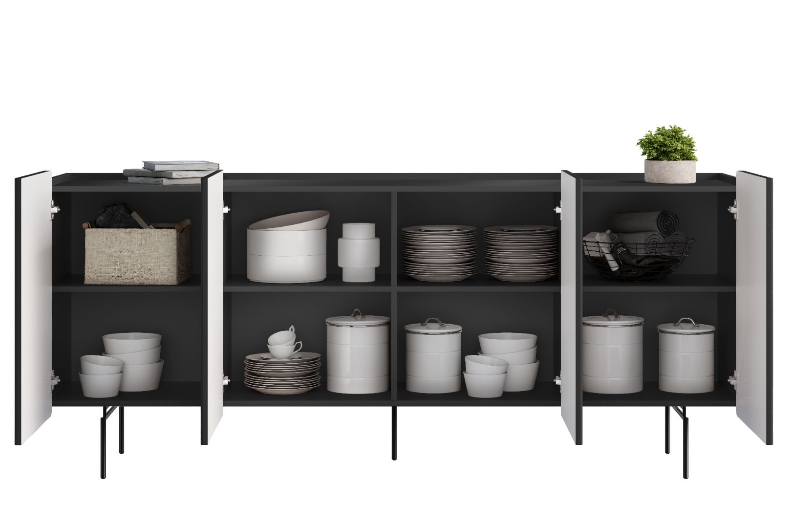 Komoda Malmi 200 cm, 4 Vrata I 4 Police, Materijal: MDF