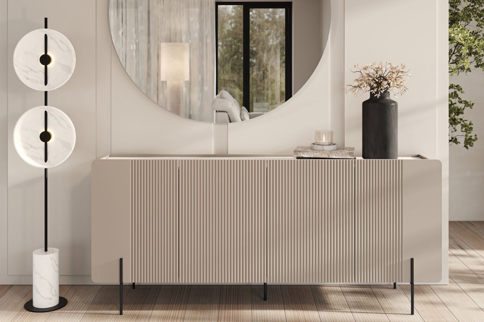 Komoda Malmi 200 cm, 4 Vrata I 4 Police, Materijal: MDF