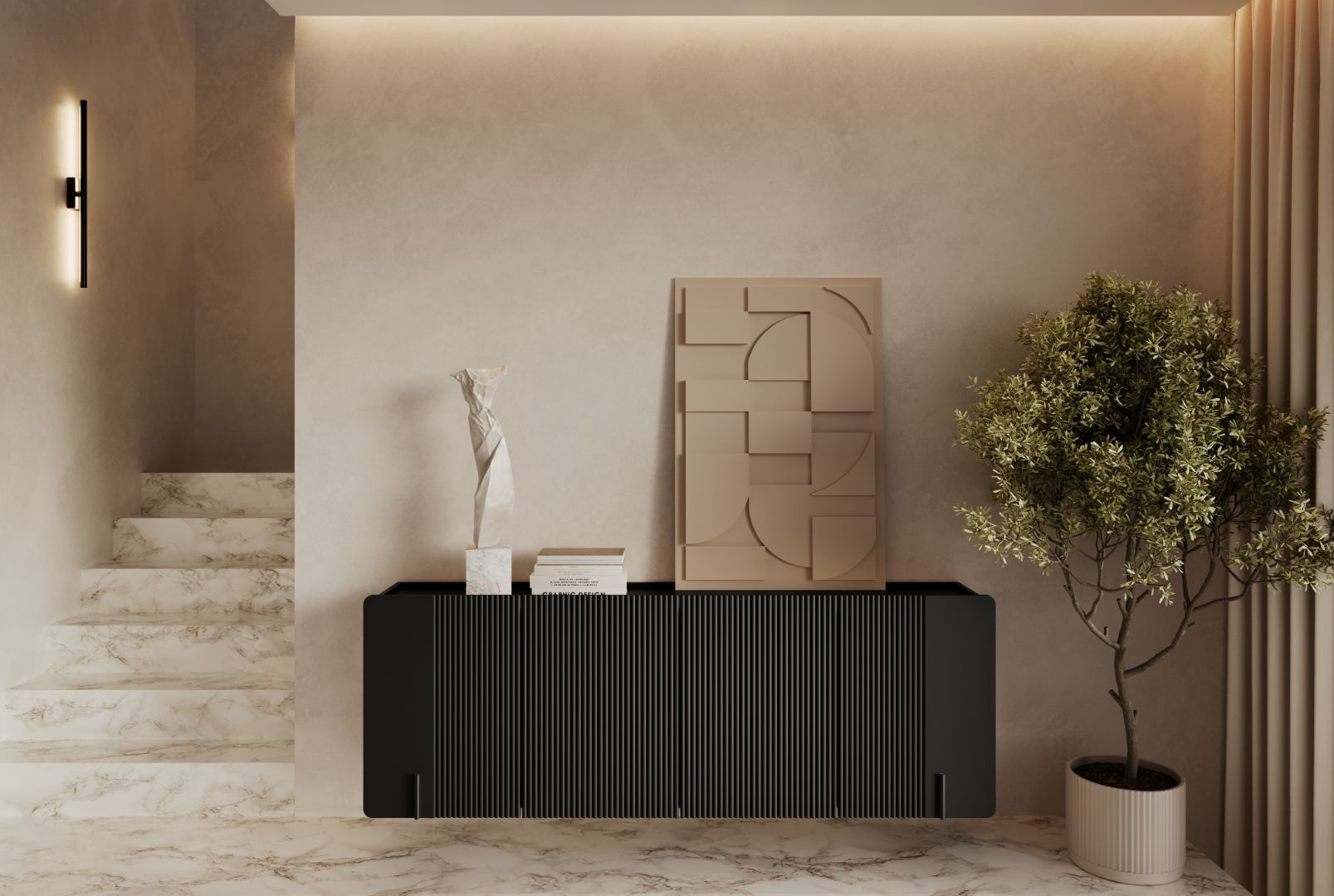 Komoda Malmi 200 cm, 4 Vrata I 4 Police, Materijal: MDF