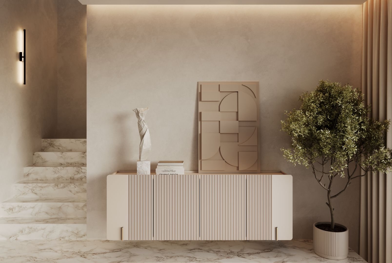 Komoda Malmi 200 cm, 4 Vrata I 4 Police, Materijal: MDF