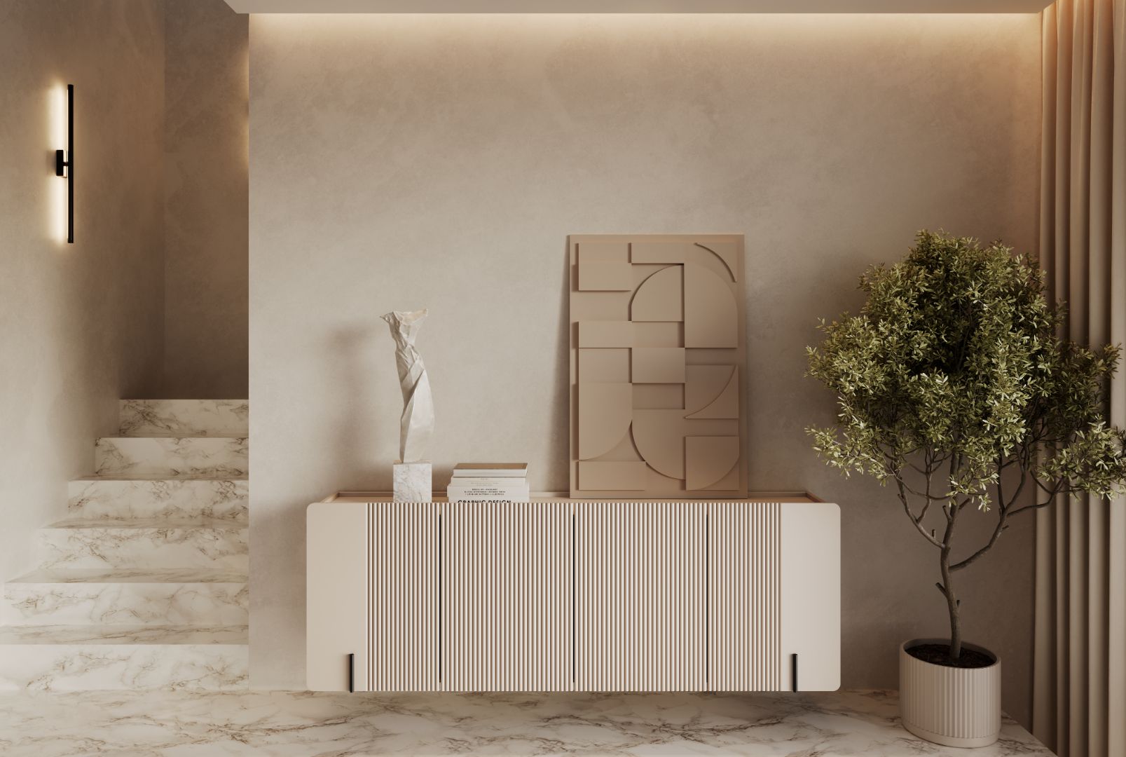 Komoda Malmi 200 cm, 4 Vrata I 4 Police, Materijal: MDF