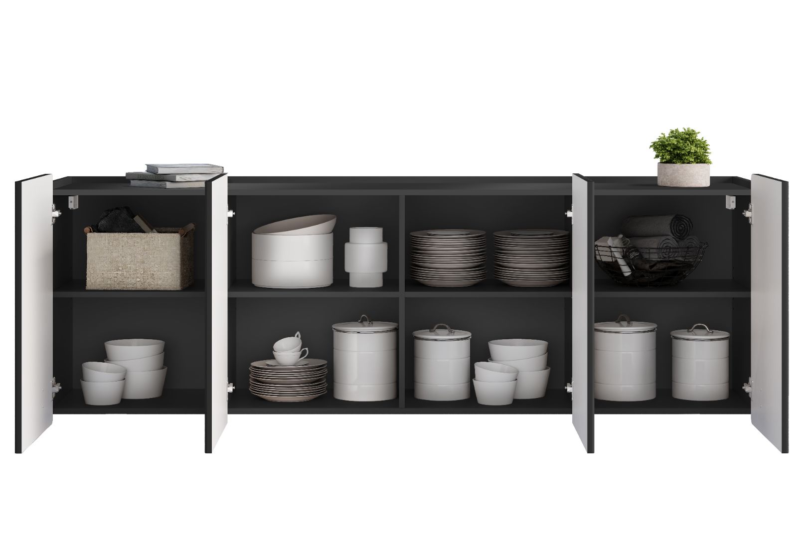 Komoda Malmi 200 cm, 4 Vrata I 4 Police, Materijal: MDF