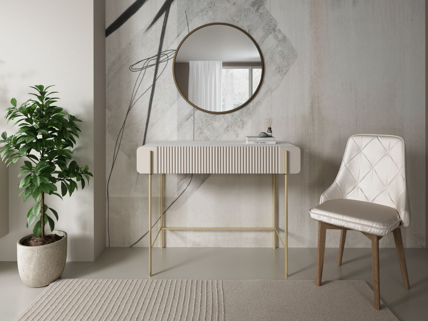 Pomoćni stolić Malmi 100cm, 2 Ladice, Materijal: MDF