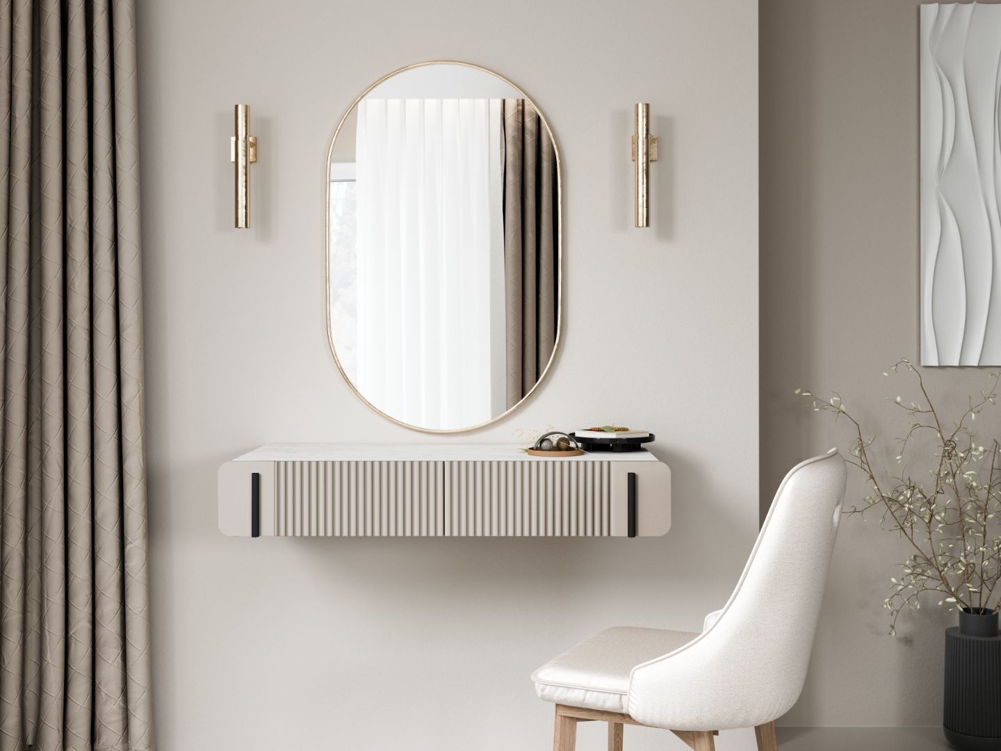 Pomoćni stolić Malmi 100cm, 2 Ladice, Materijal: MDF