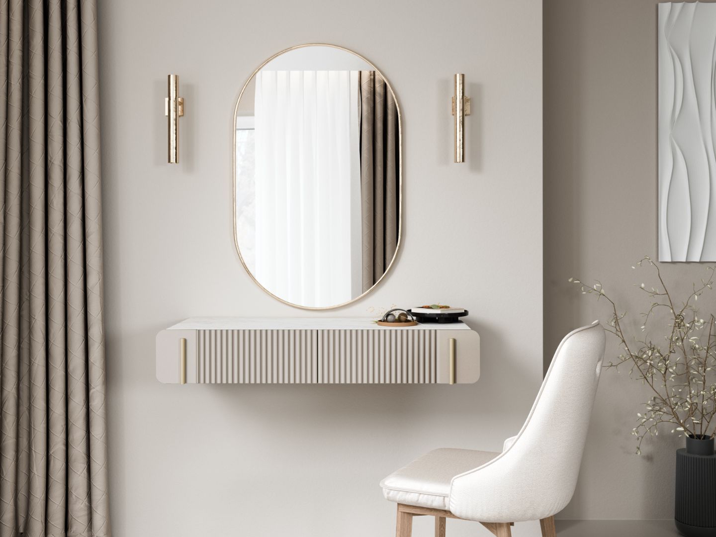 Pomoćni stolić Malmi 100cm, 2 Ladice, Materijal: MDF