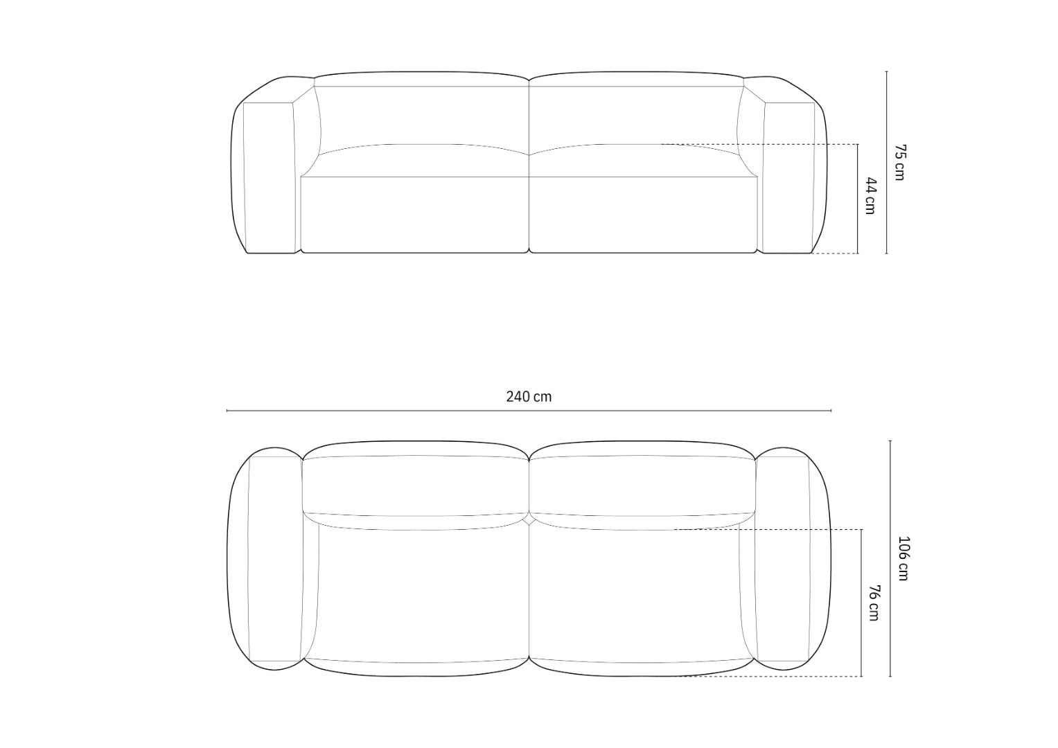 Sofa Martina, 240x106cm, Materijal: Rebrasta tkanina