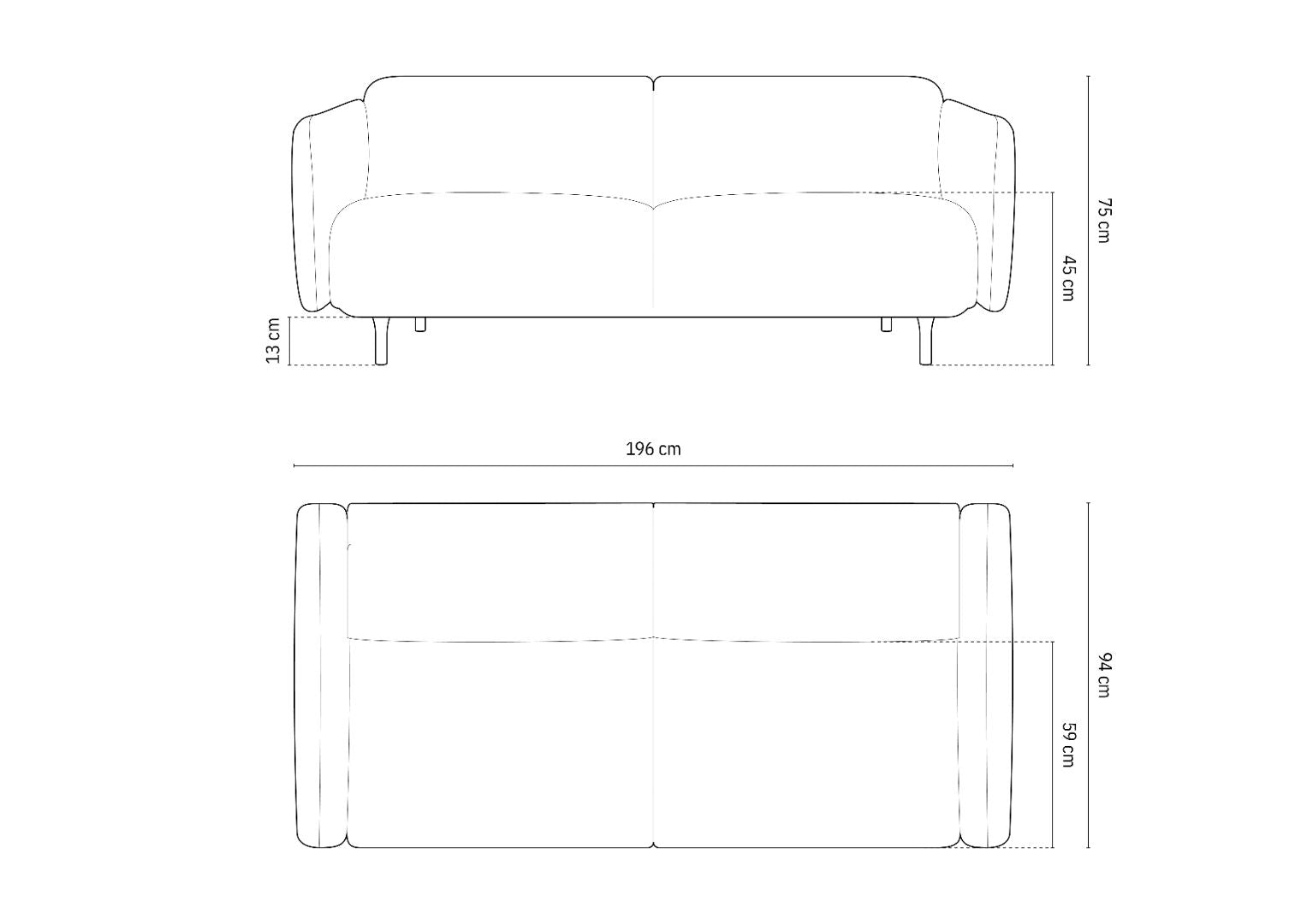 Sofa Noomi 196x94cm, Materijal: Baršun