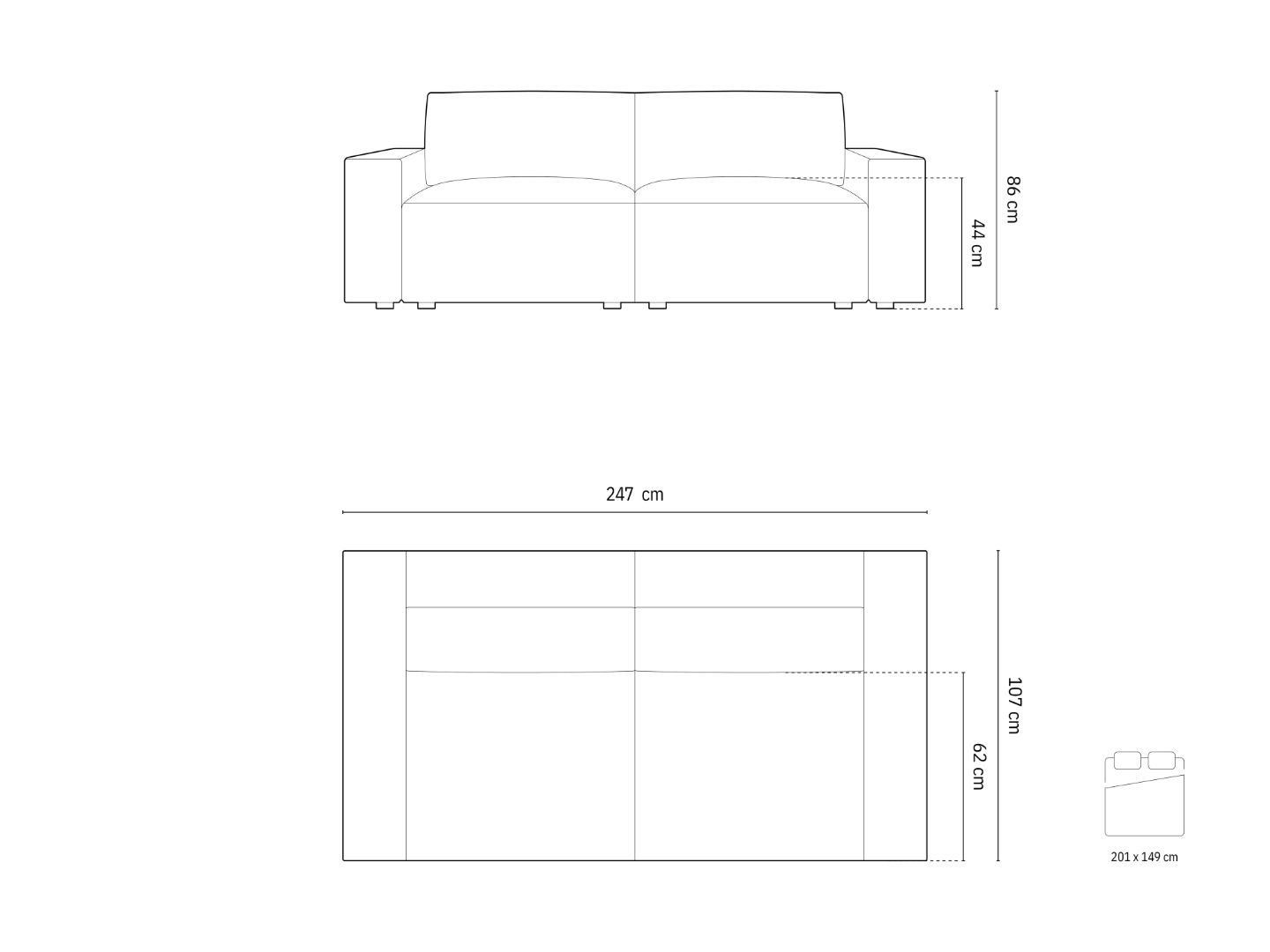 Jodie Sofa Na Razvlačenje 247x107cm, Materijal: Baršun