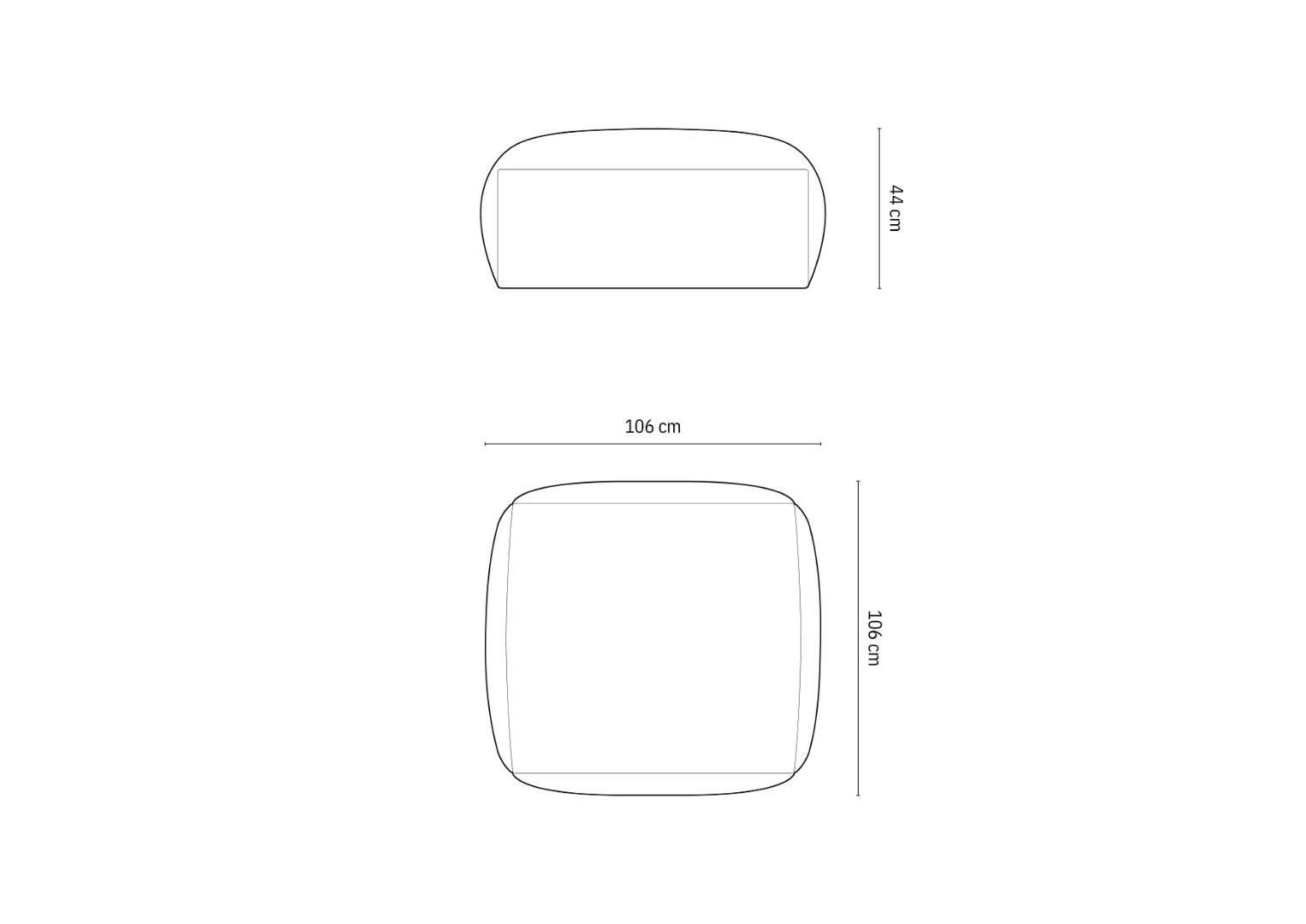 Tabure Martina, 106x106cm, Materijal: Rebrasta tkanina