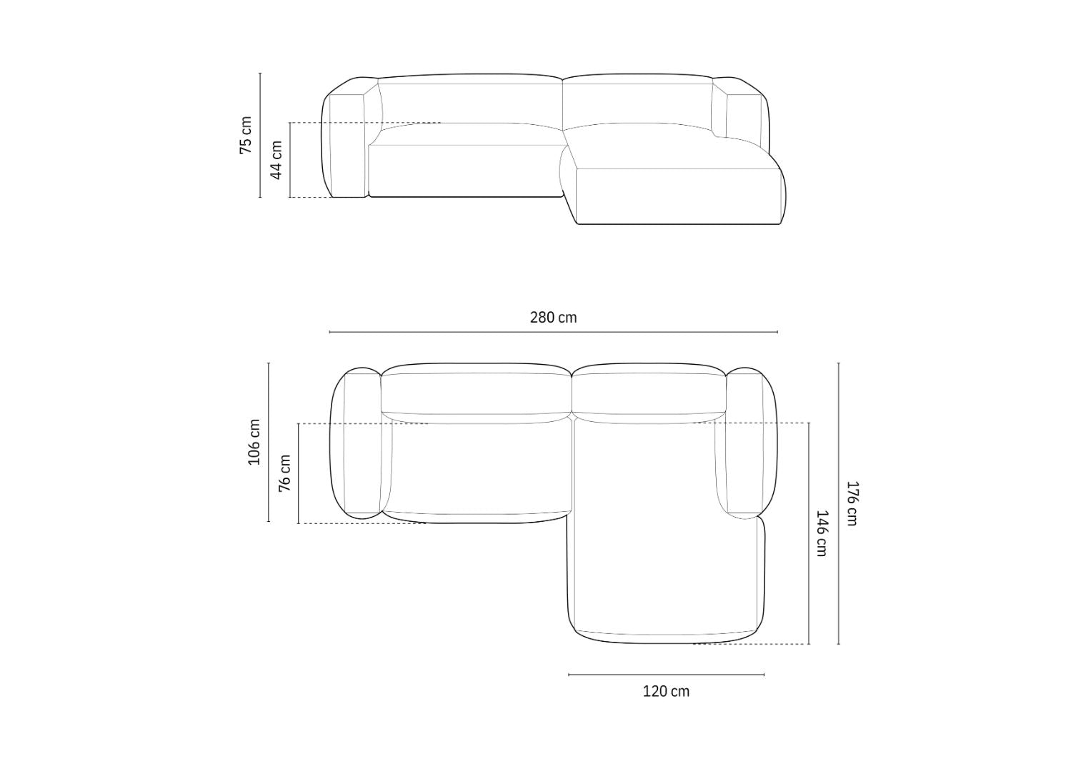 Kutna garnitura Martina 280x176cm, Materijal: Rebrasta tkanina