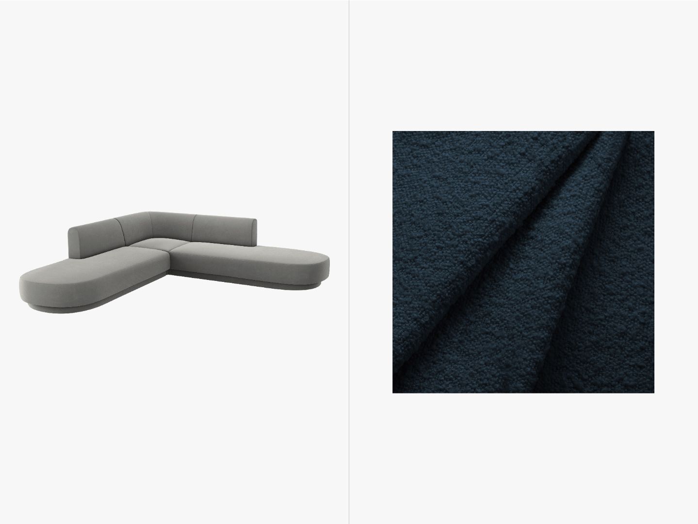 Kutna garnitura Miley zaobljena, 248x248cm, Materijal: Boucle