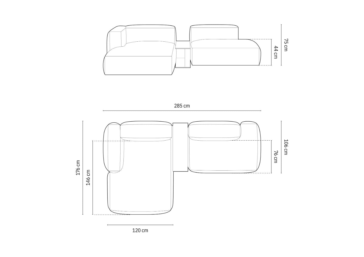 Kutna garnitura Martina 285x176cm, Materijal: Rebrasta tkanina