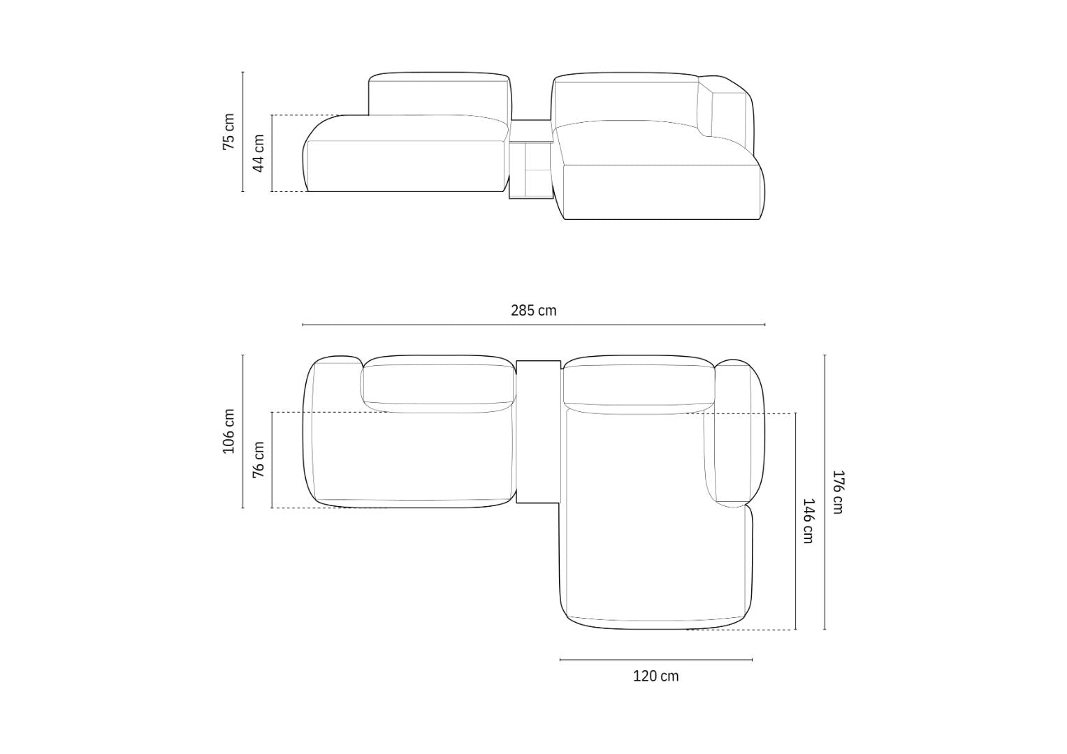 Kutna garnitura Martina 285x176cm, Materijal: Rebrasta tkanina