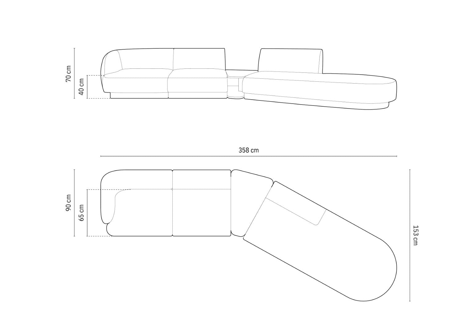 Sofa Miley 358x153cm, Materijal: Boucle