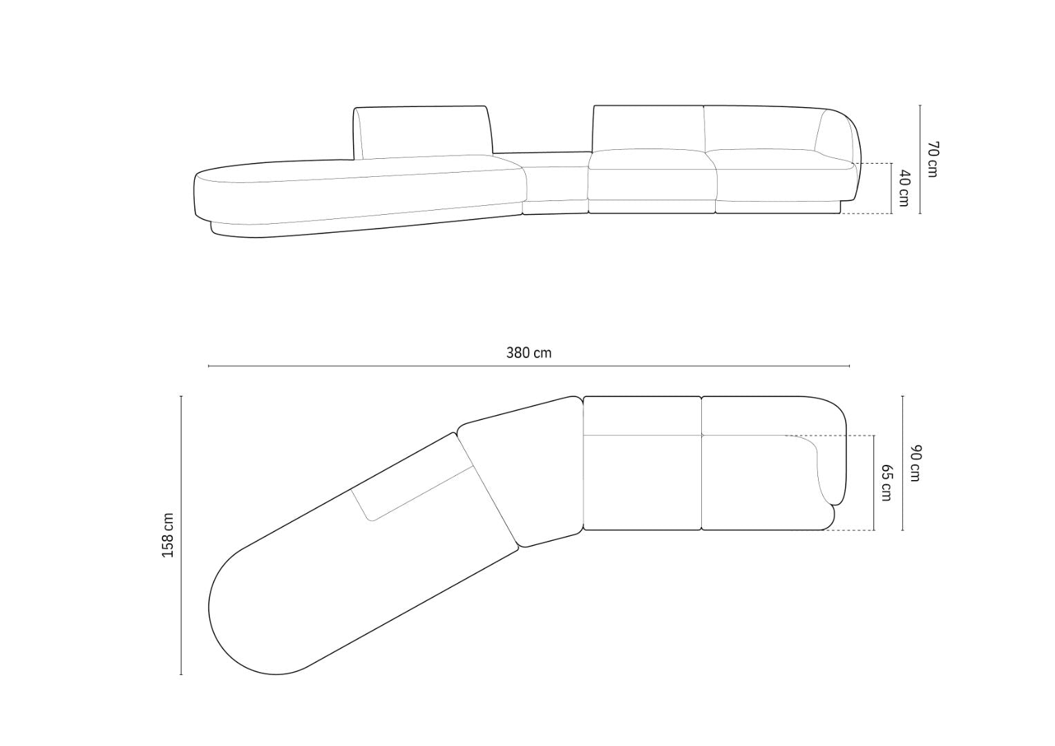 Sofa Miley 380x158cm, Materijal: Boucle