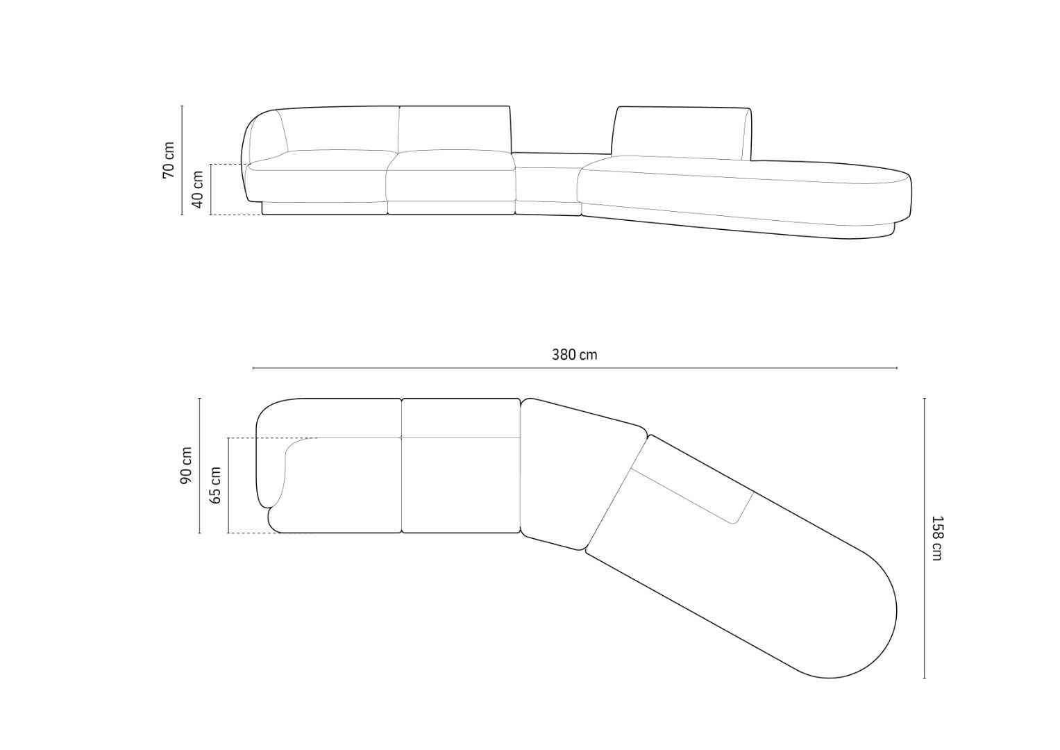 Sofa Miley 380x158cm, Materijal: Boucle