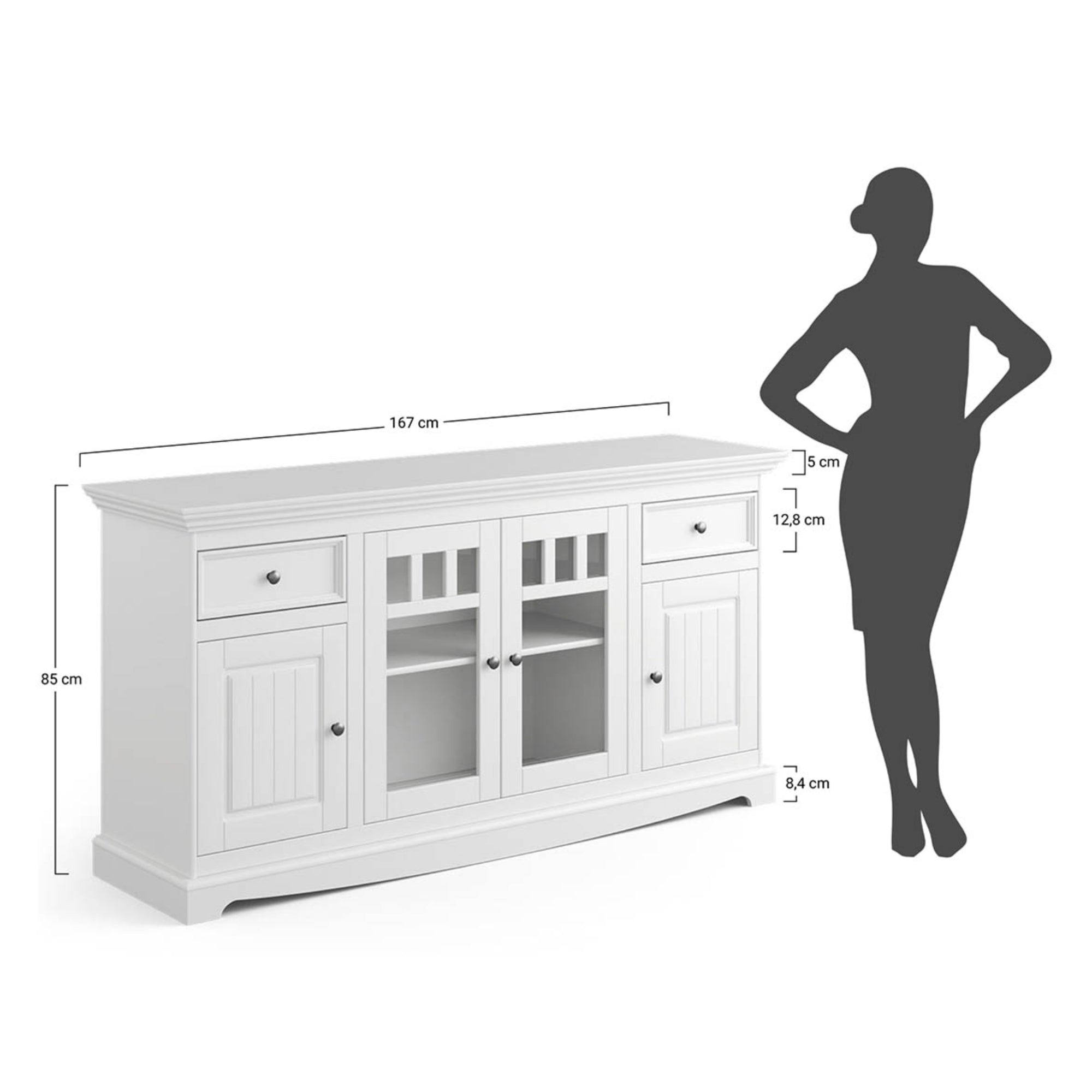 Komoda Belluno 167x44 cm, Materijal: Masivna Borovina