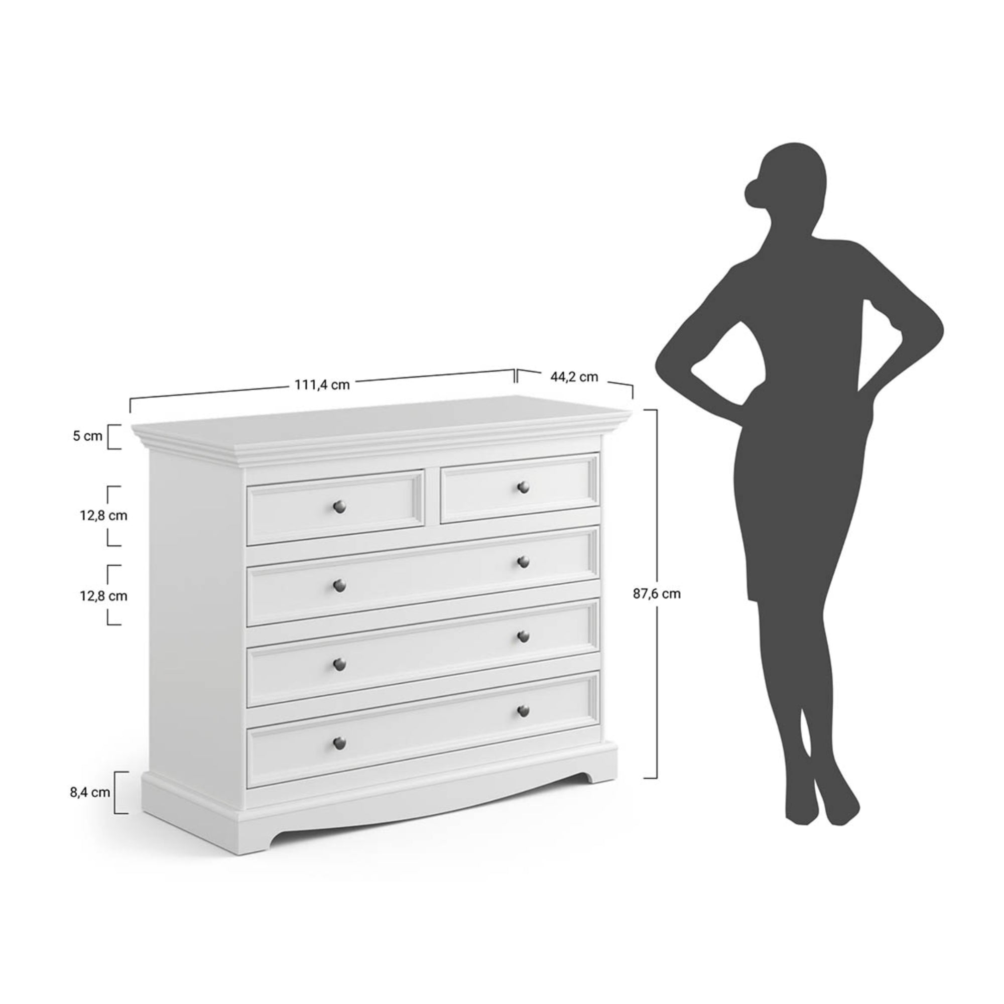 Komoda Belluno 111,4x44,2 cm, Materijal: Masivna Borovina