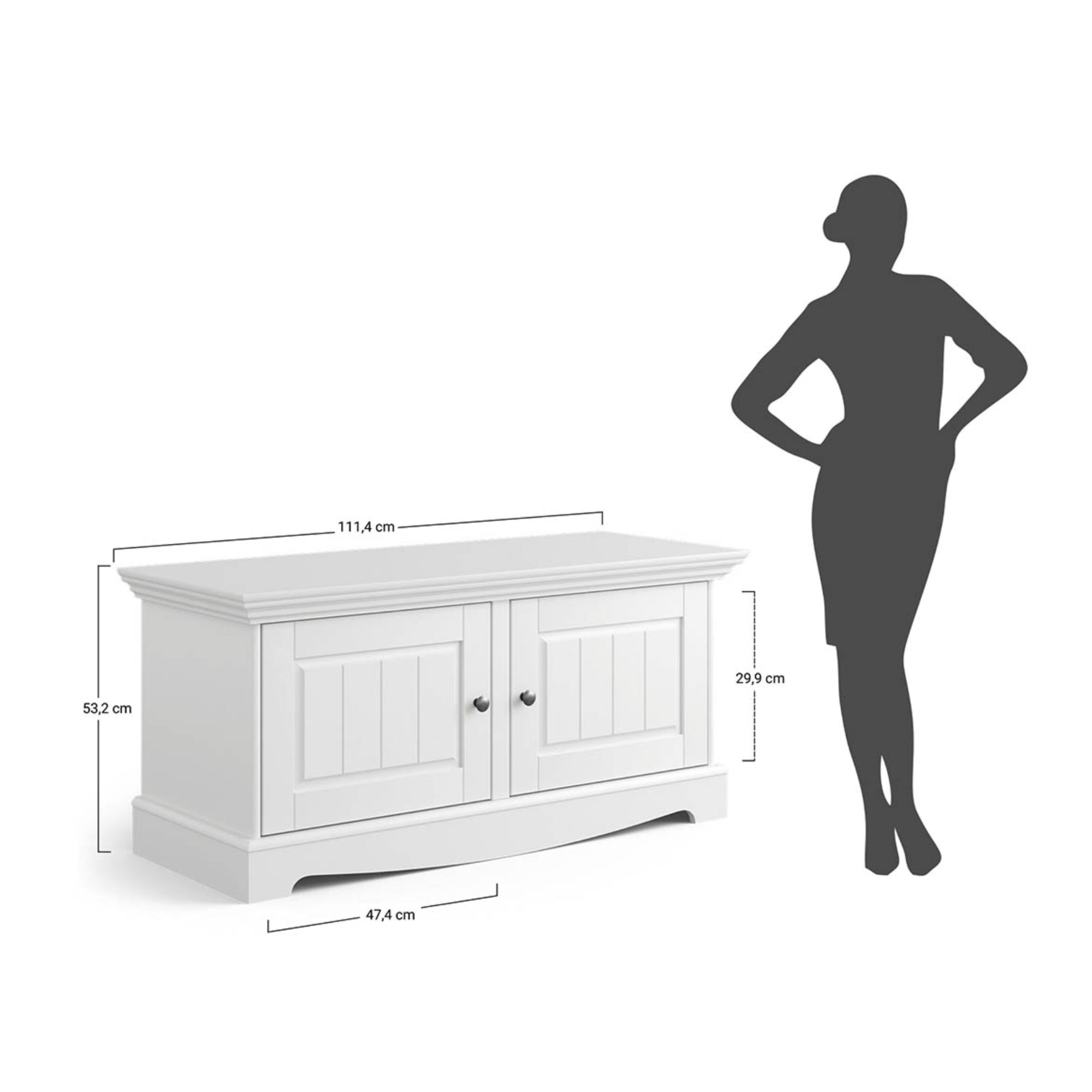 Komoda Belluno 111x44 cm, Materijal: Masivna Borovina