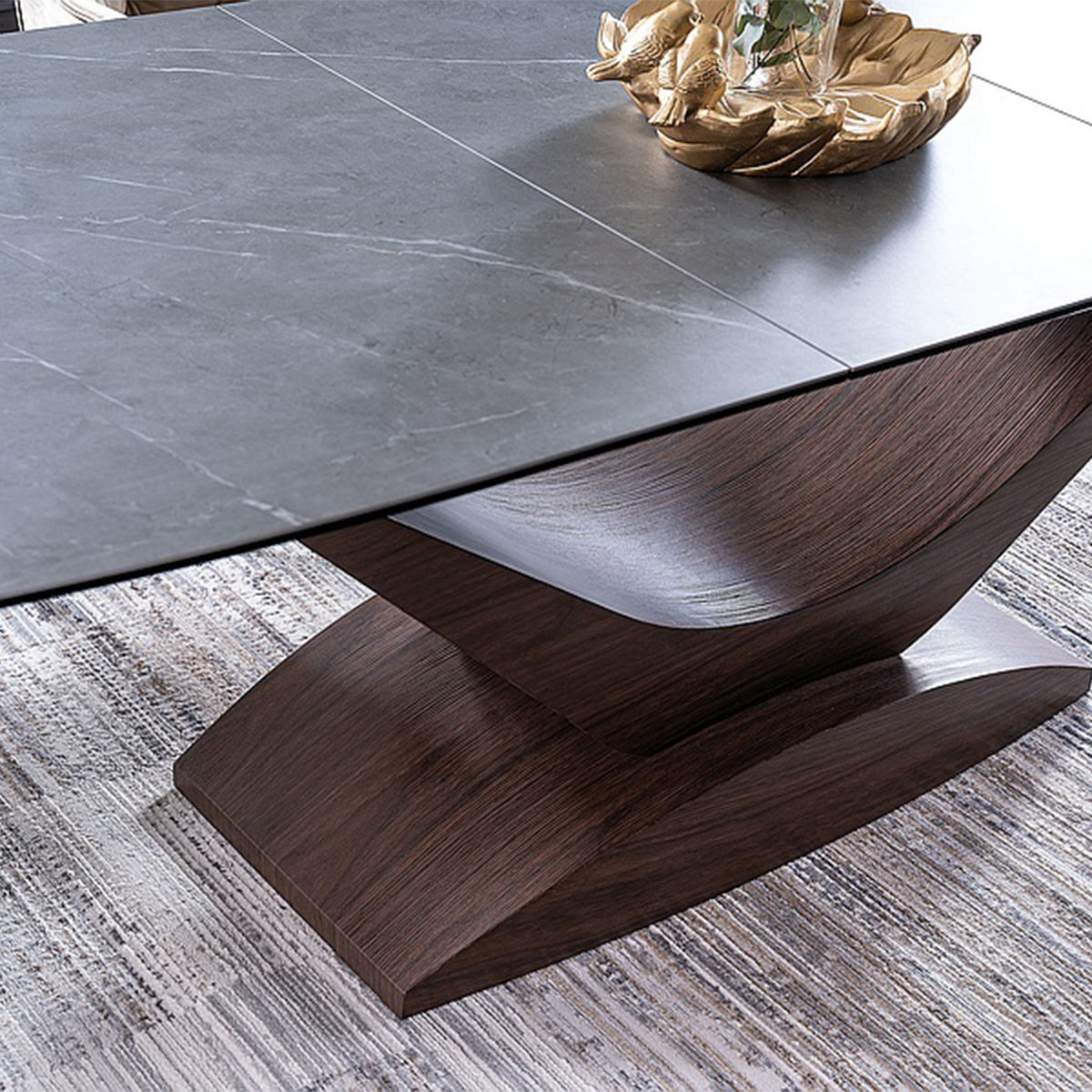 Blagovaonski stol Dolce 180/240x95cm, Materijal: Kaljeno staklo, Keramika