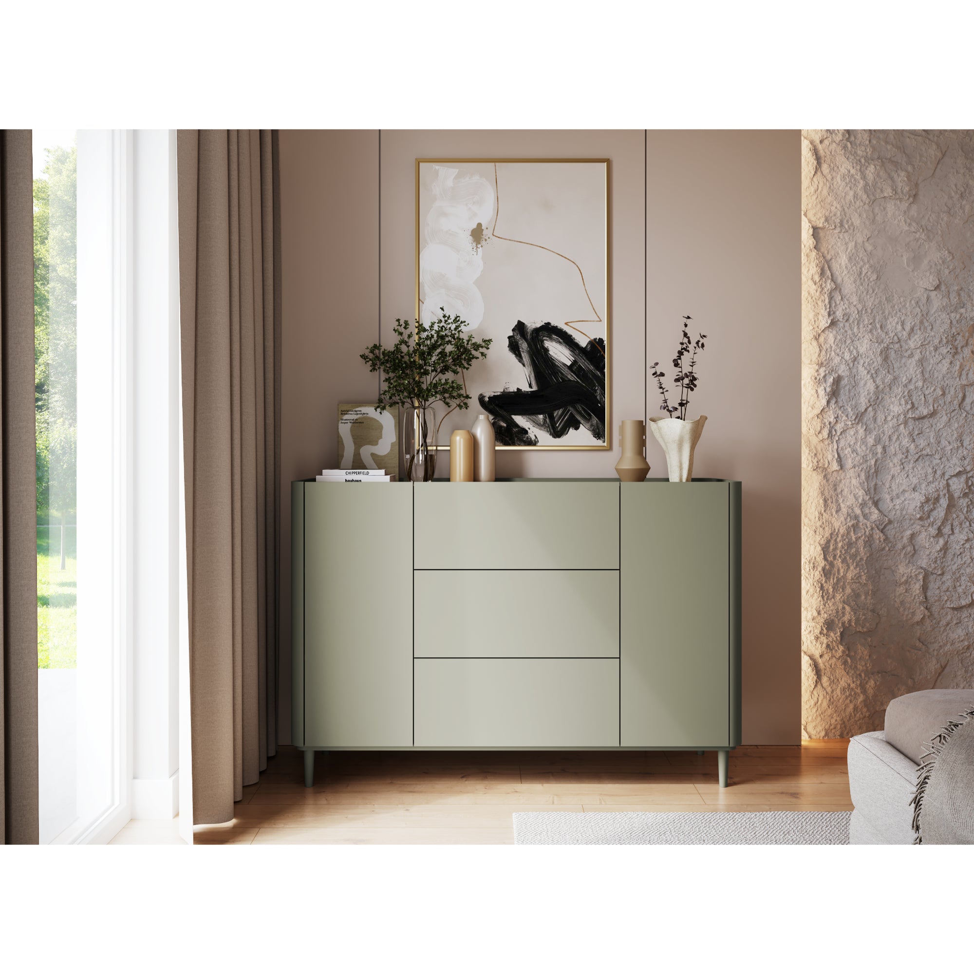 Komoda Elivo 150cm, Materijal: MDF,Melaminska ploča