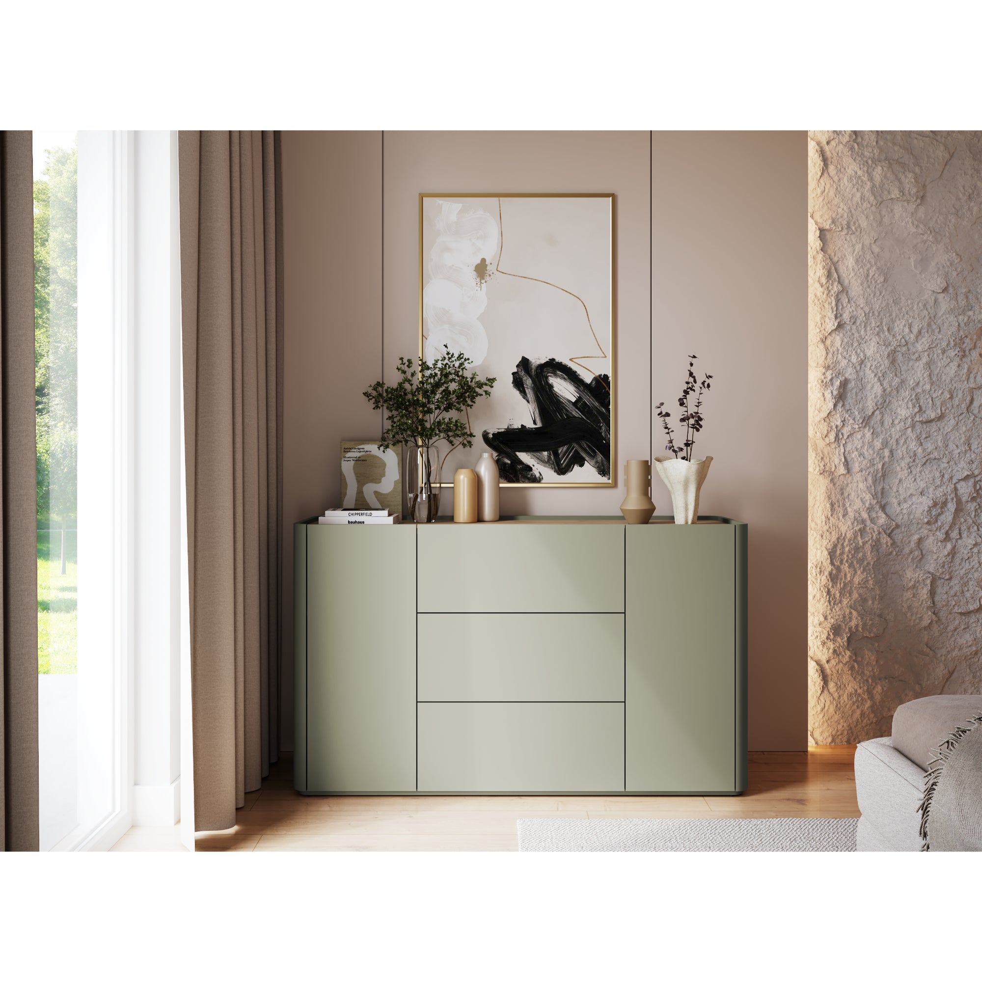 Komoda Elivo 150cm, Materijal: MDF,Melaminska ploča