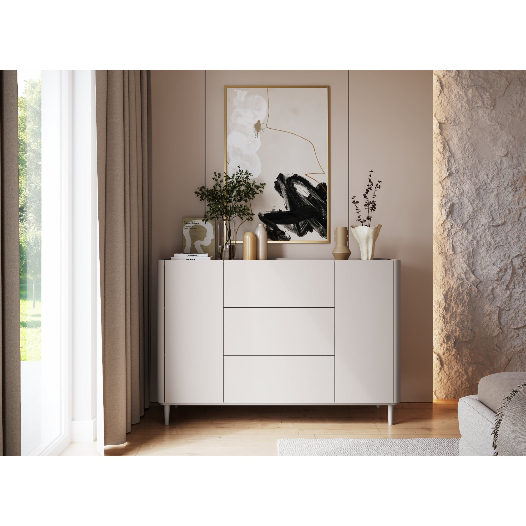 Komoda Elivo 150cm, Materijal: MDF,Melaminska ploča