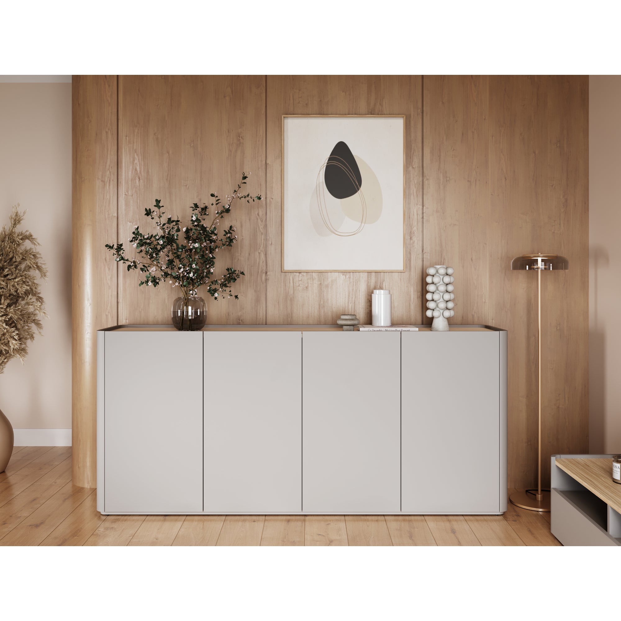 Komoda Elivo 200cm, Materijal: MDF,Melaminska ploča