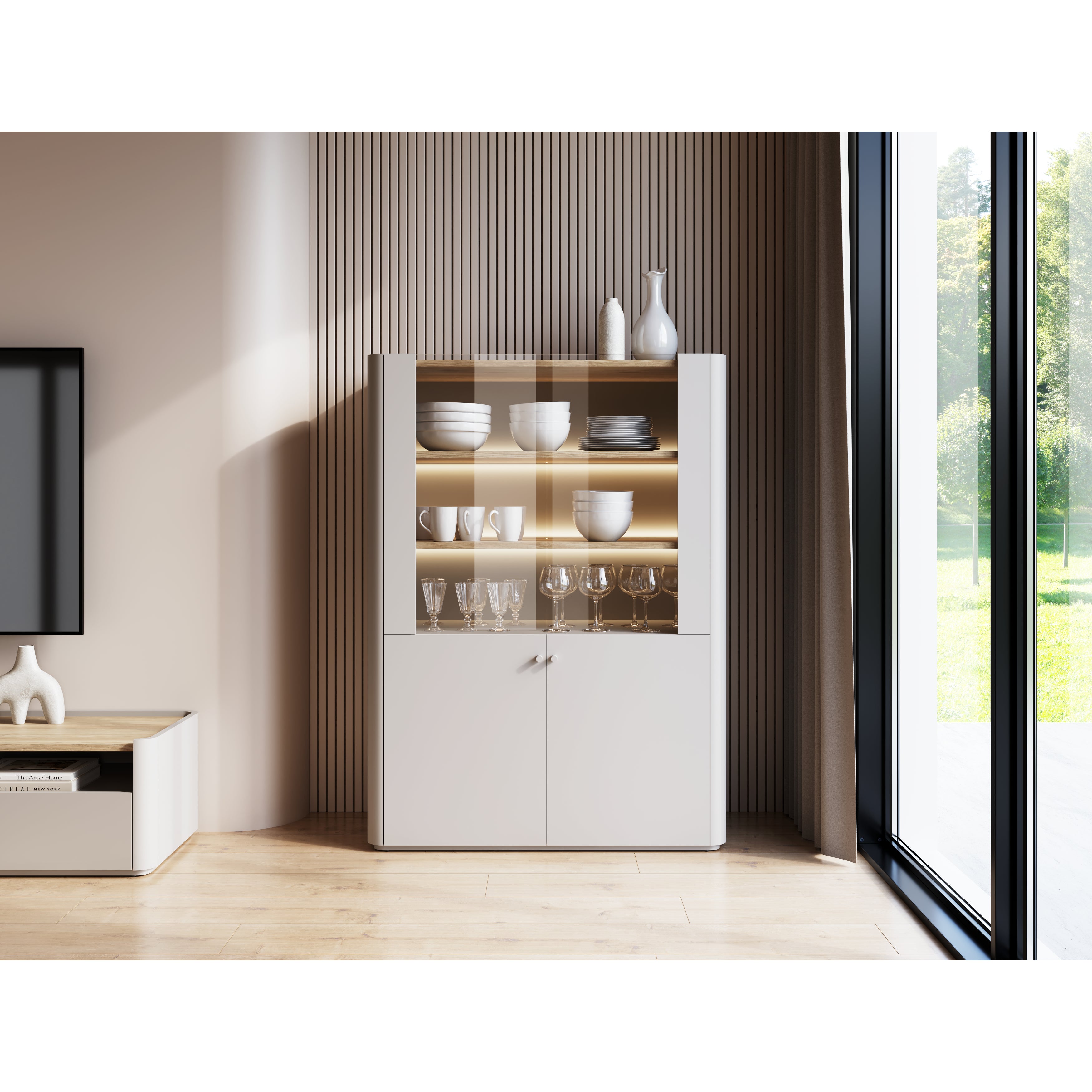 Vitrina Elivo 100cm, Materijal: MDF,Melaminska ploča