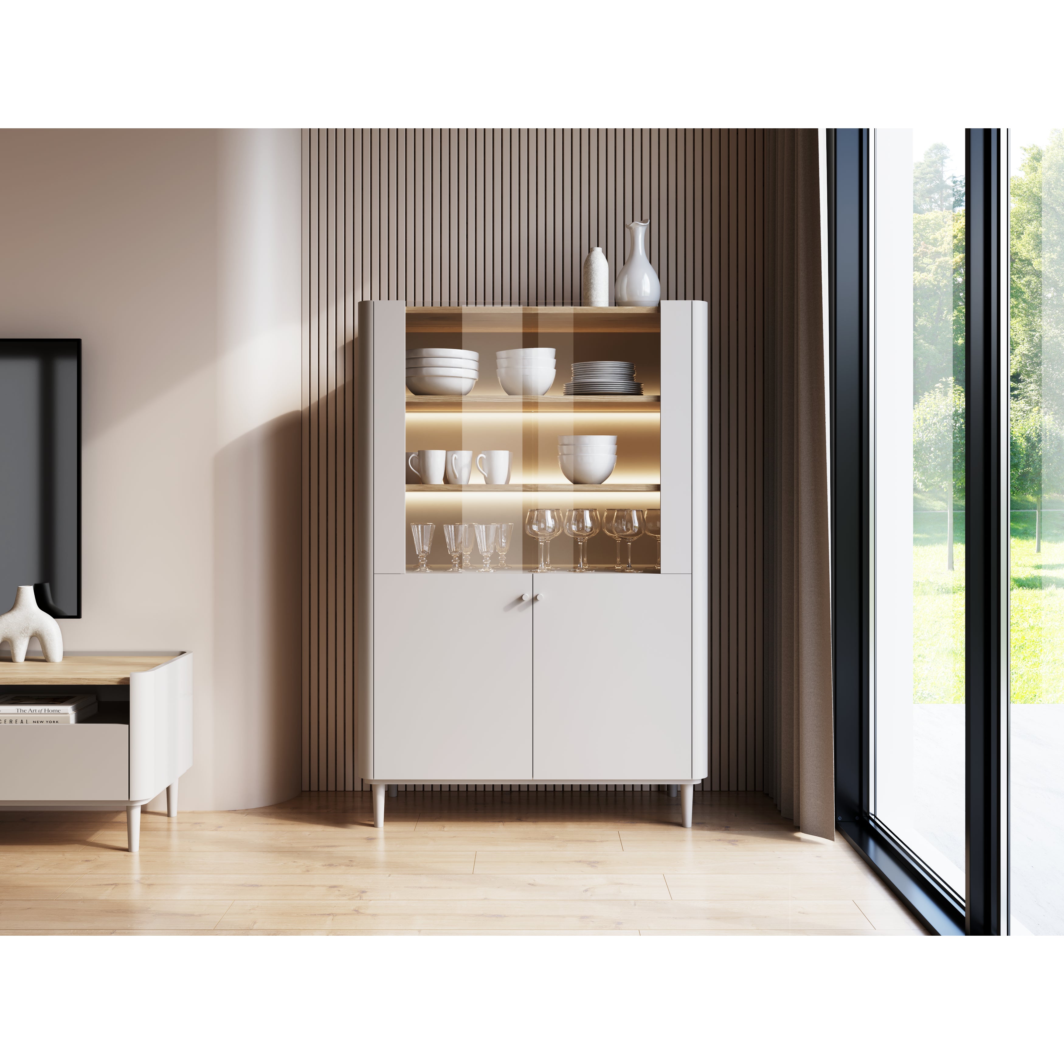 Vitrina Elivo 100cm, Materijal: MDF,Melaminska ploča