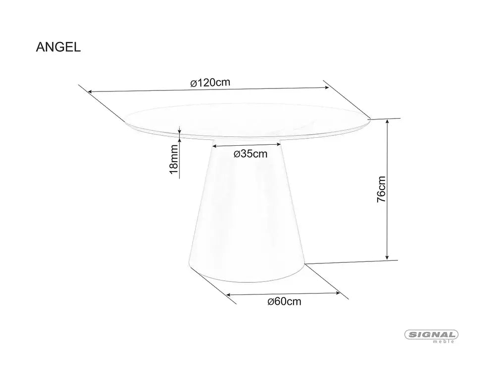 Blagovaonski stol Angel  Ø120cm, Materijal: MDF