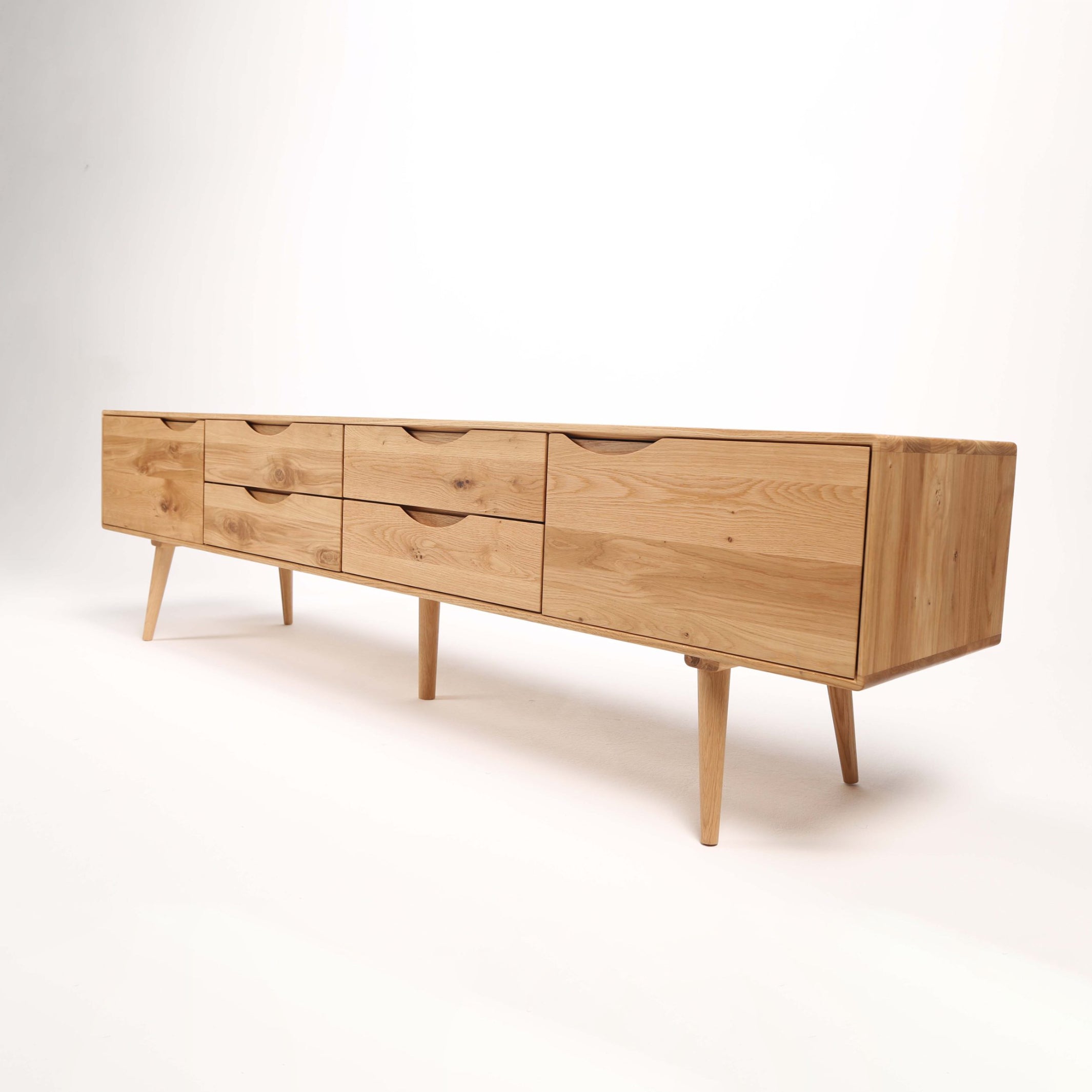 Tv Komoda Primo Bassa 200x41.5cm, Materijal: Puno drvo Hrast