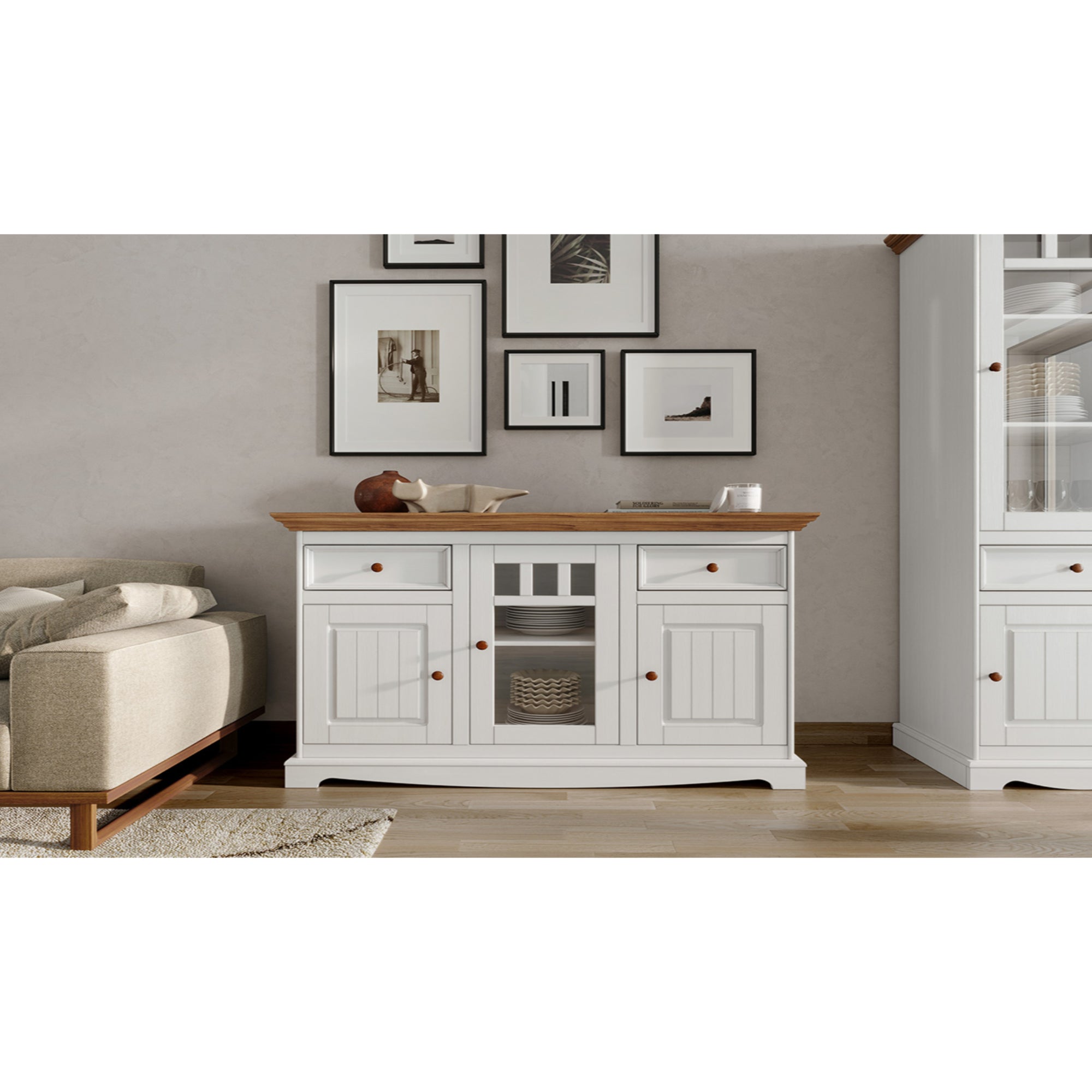 Komoda Belluno 130x44 cm, Materijal: Masivna Borovina