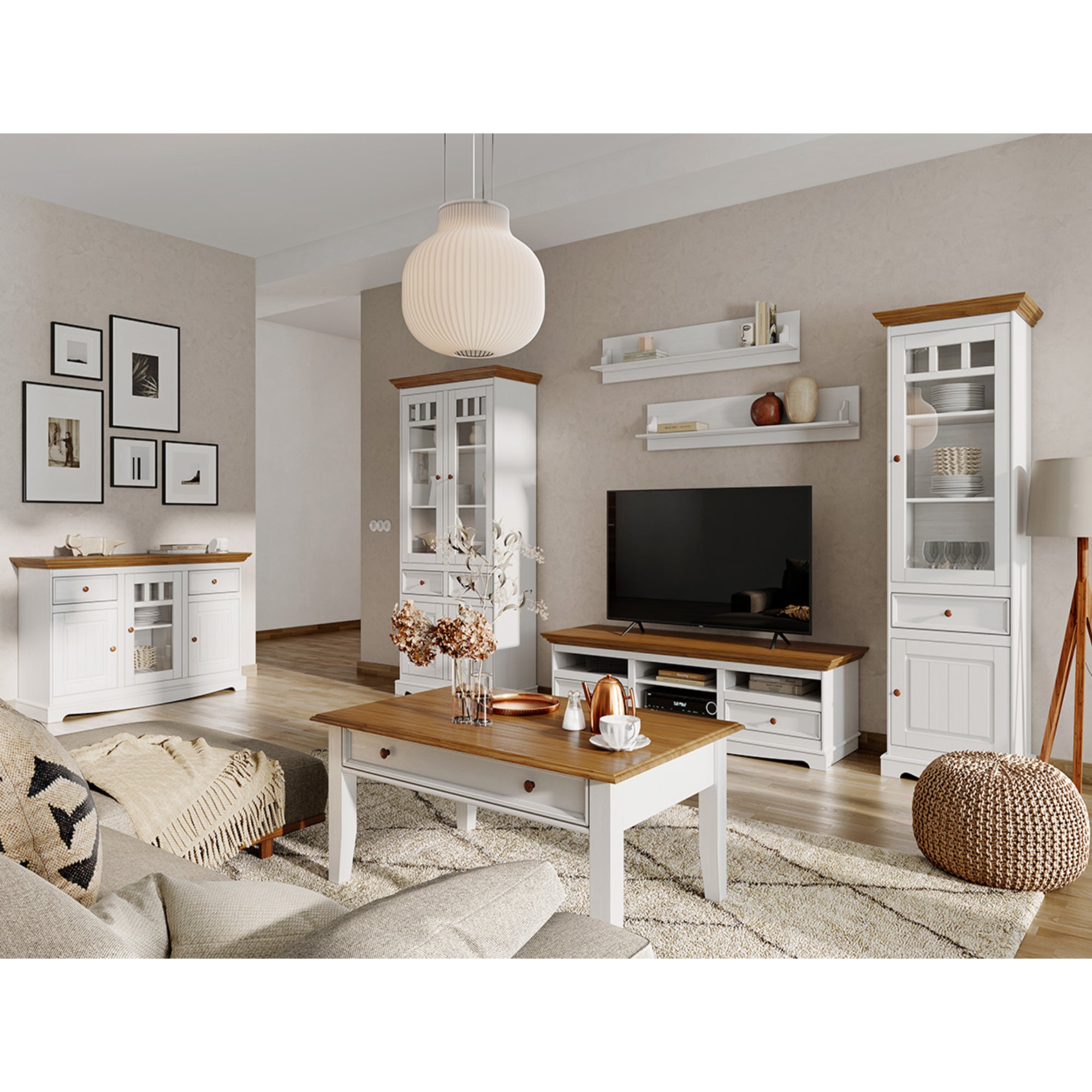 Vitrina Belluno 44x190 cm, Materijal: Masivna Borovina