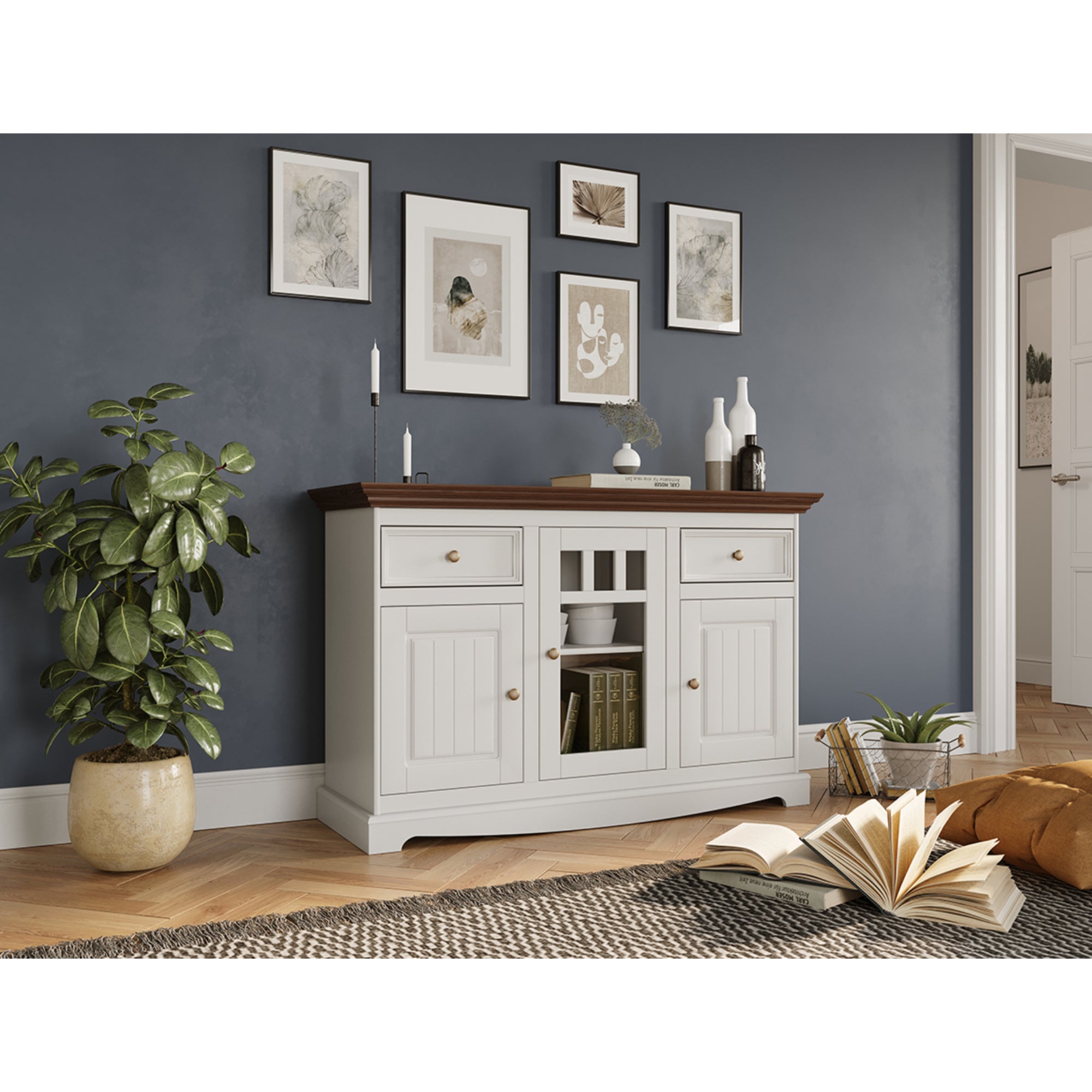 Komoda Belluno 130x44 cm, Materijal: Masivna Borovina