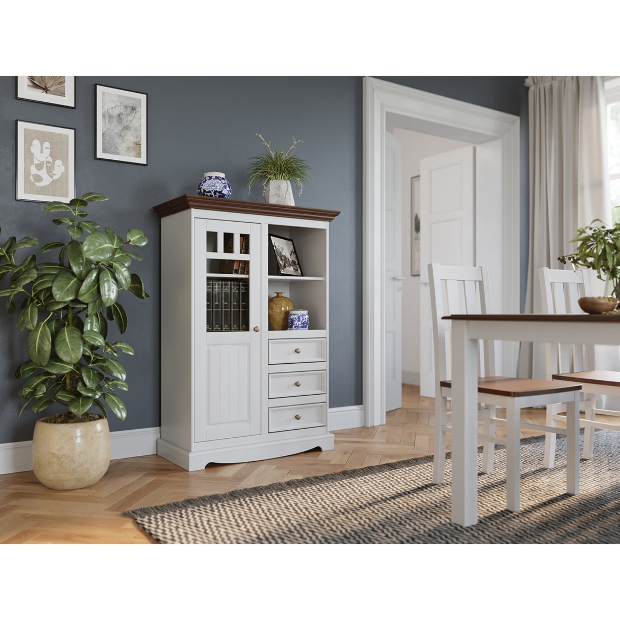Vitrina Belluno 44x130 cm  Materijal: Masivna Borovina