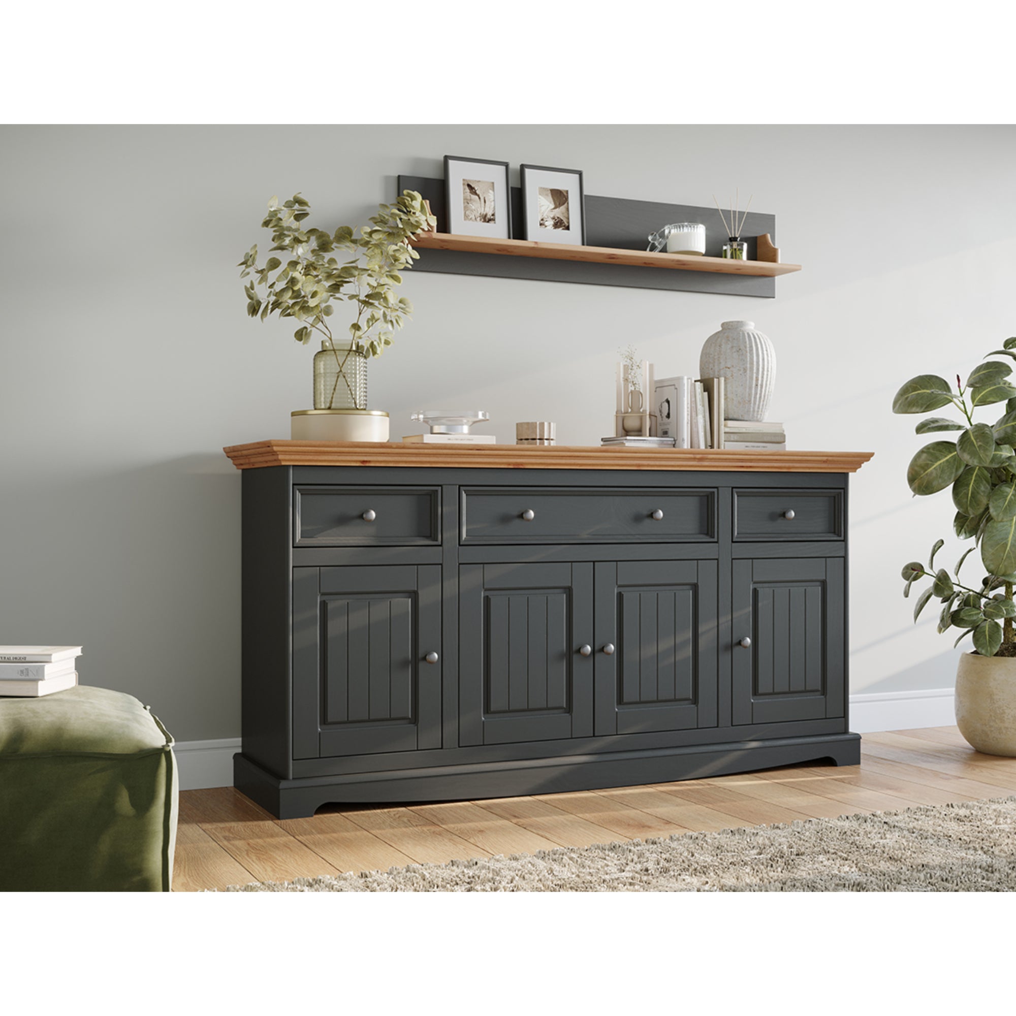 Komoda Belluno 167x44 cm, Materijal: Masivna Borovina