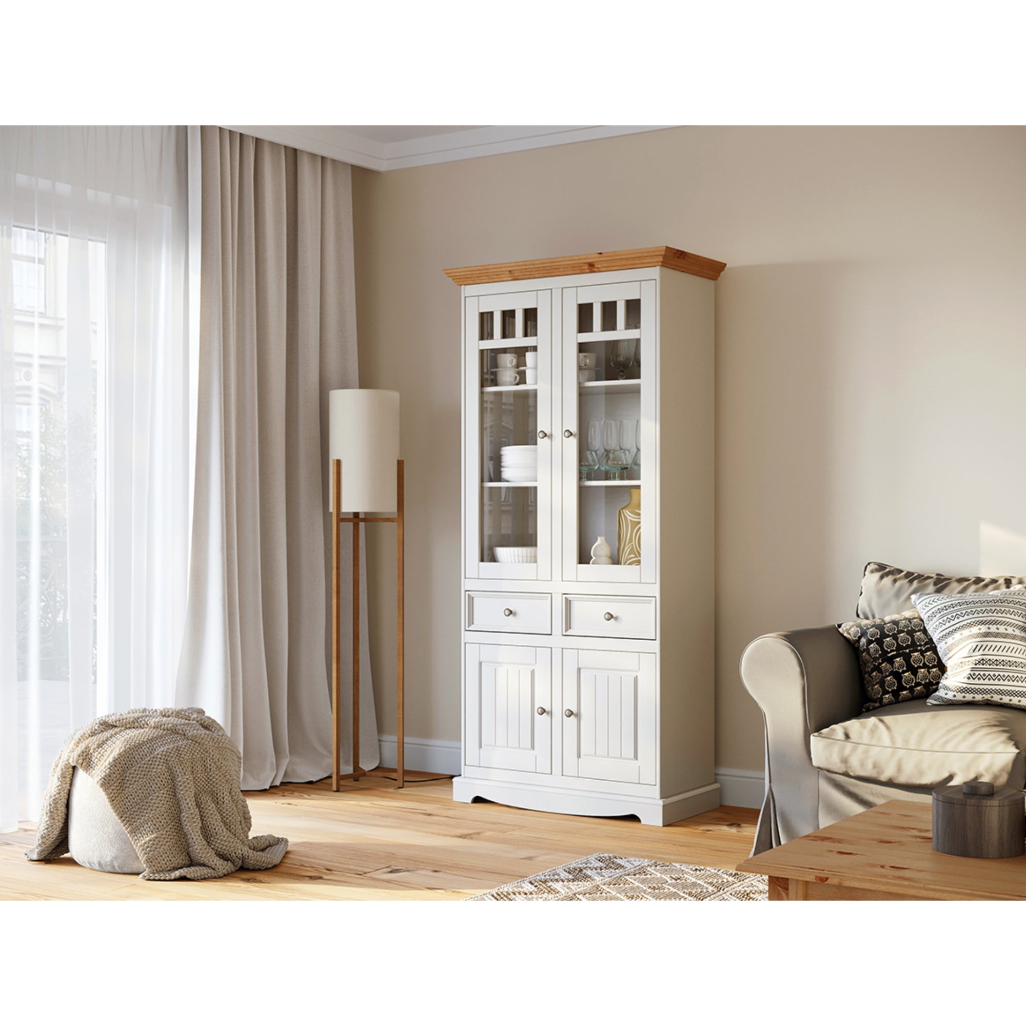 Vitrina Belluno 44x190 cm, Materijal: Masivna Borovina