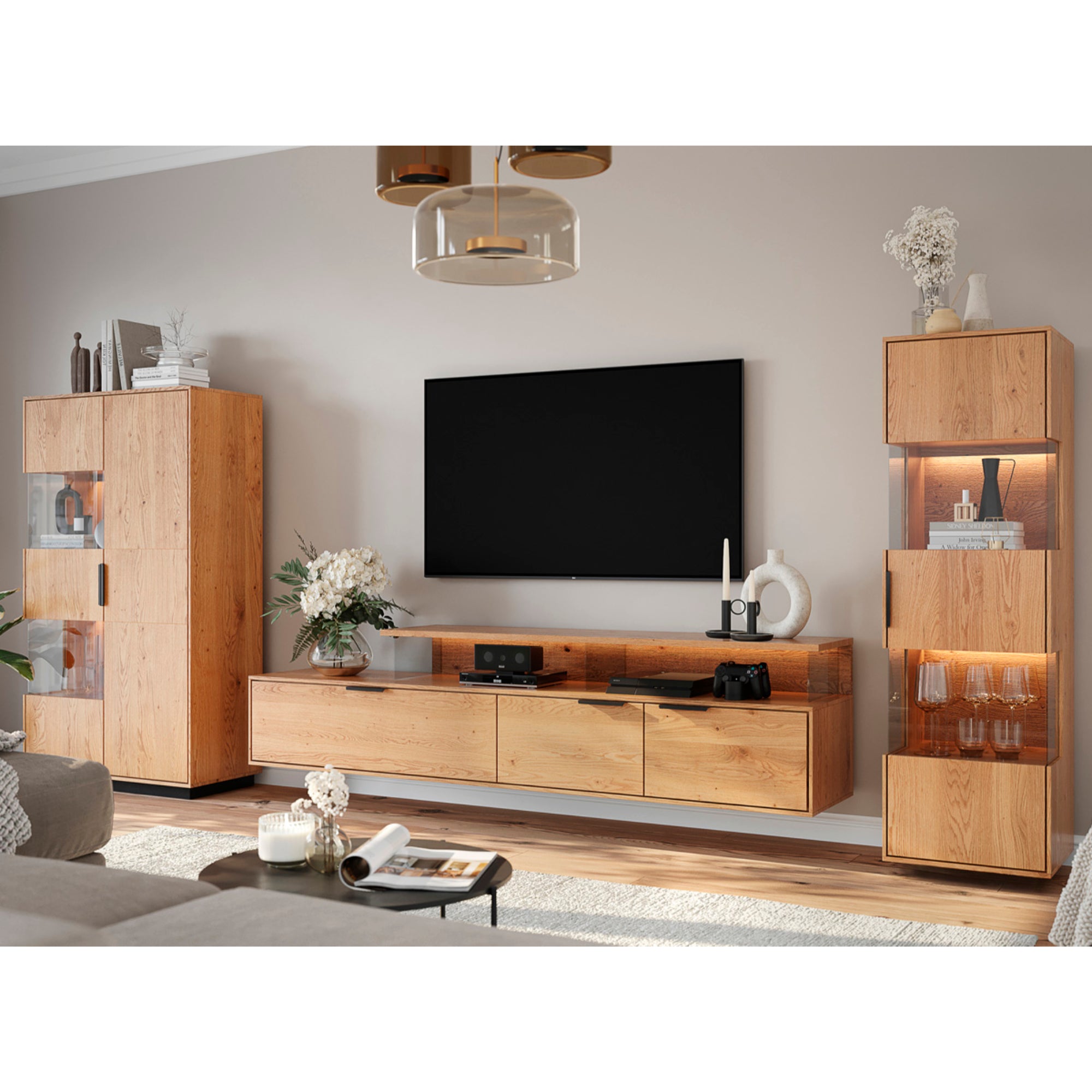 Komoda Tirano 154x39 cm, Materijal: Masivno Drvo Hrast