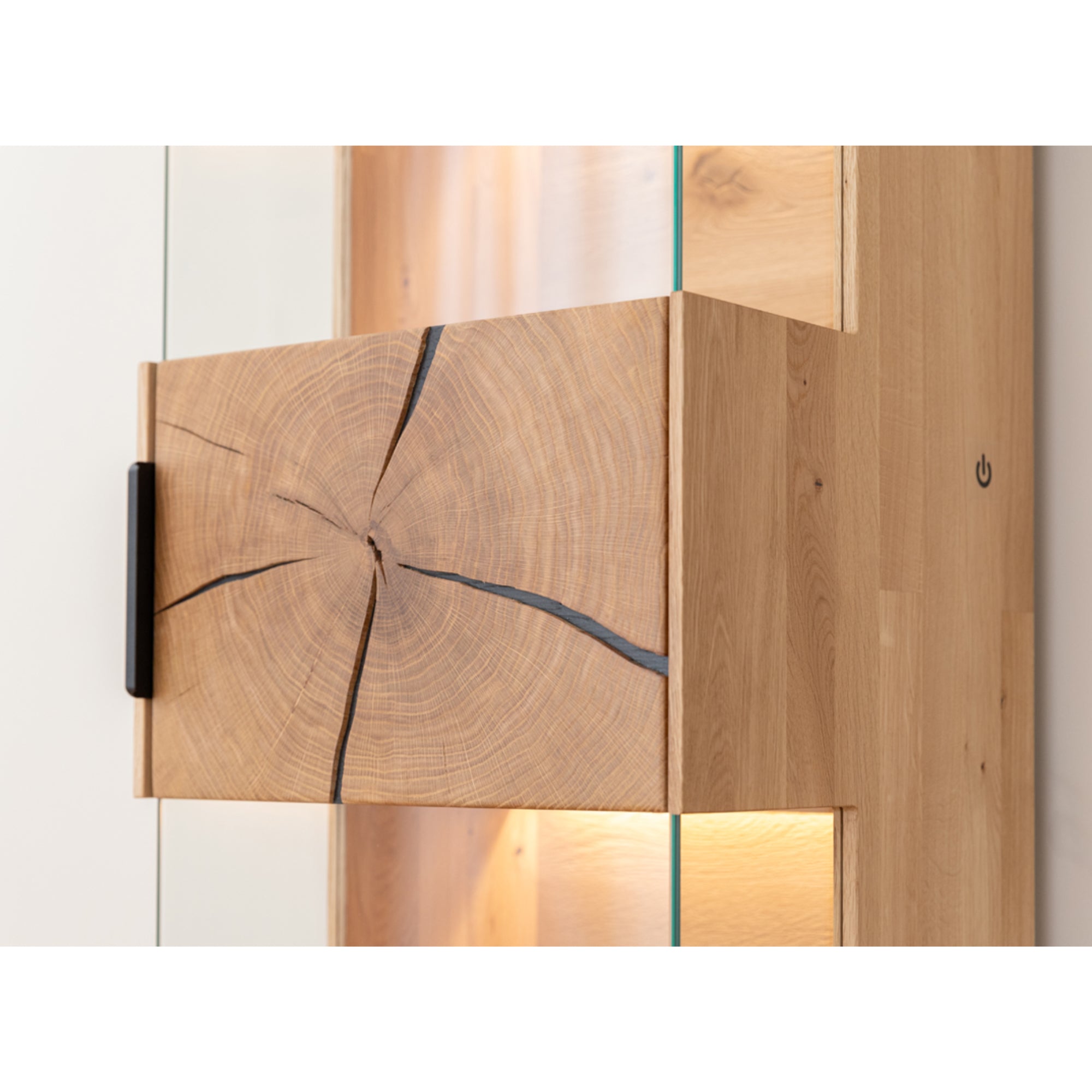 Viseća Vitrina Tirano 33x142 cm, Materijal: Masivno Drvo Hrast