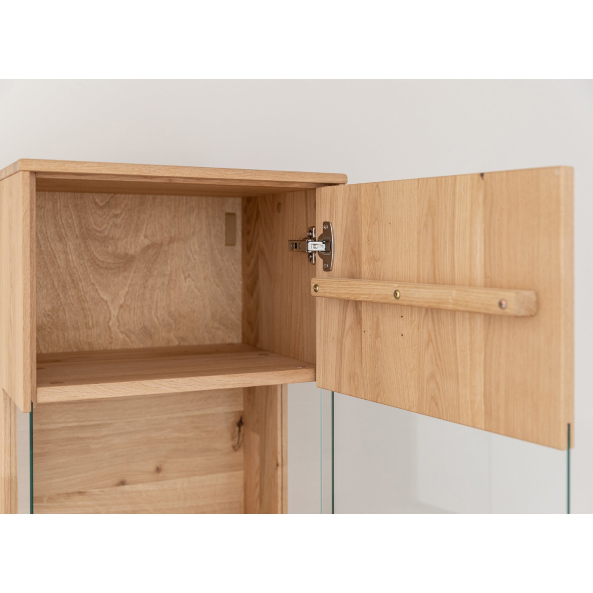 Viseća Vitrina Tirano 33x142 cm, Materijal: Masivno Drvo Hrast
