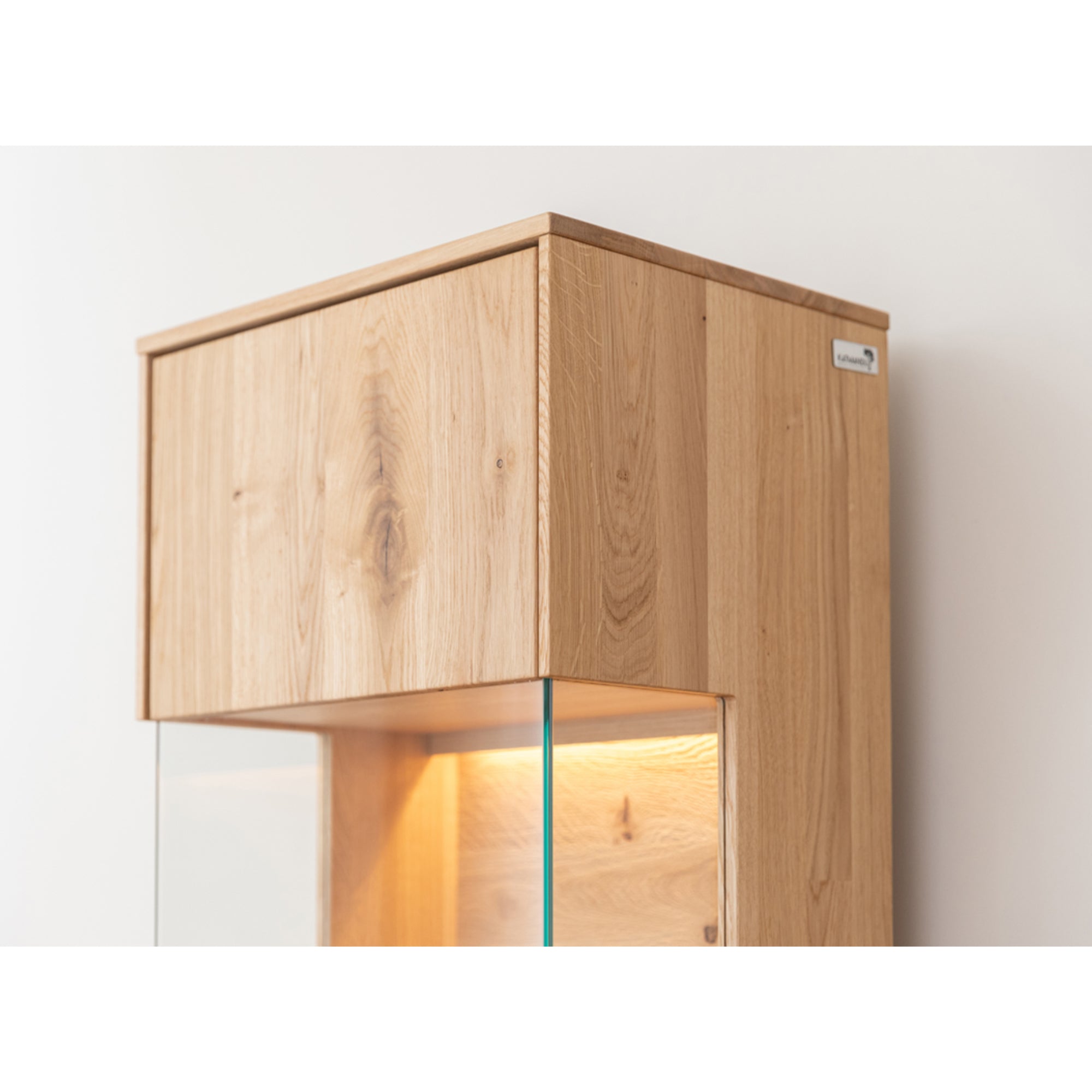 Viseća Vitrina Tirano 33x142 cm, Materijal: Masivno Drvo Hrast