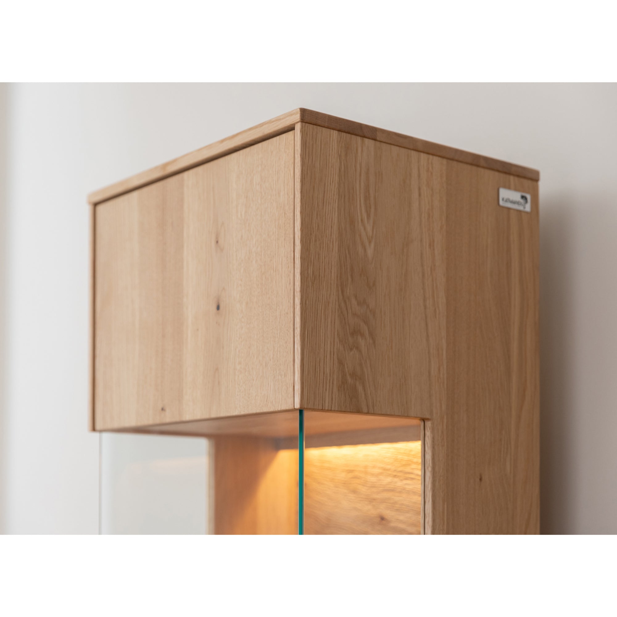 Viseća Vitrina Tirano 33x142 cm, Materijal: Masivno Drvo Hrast