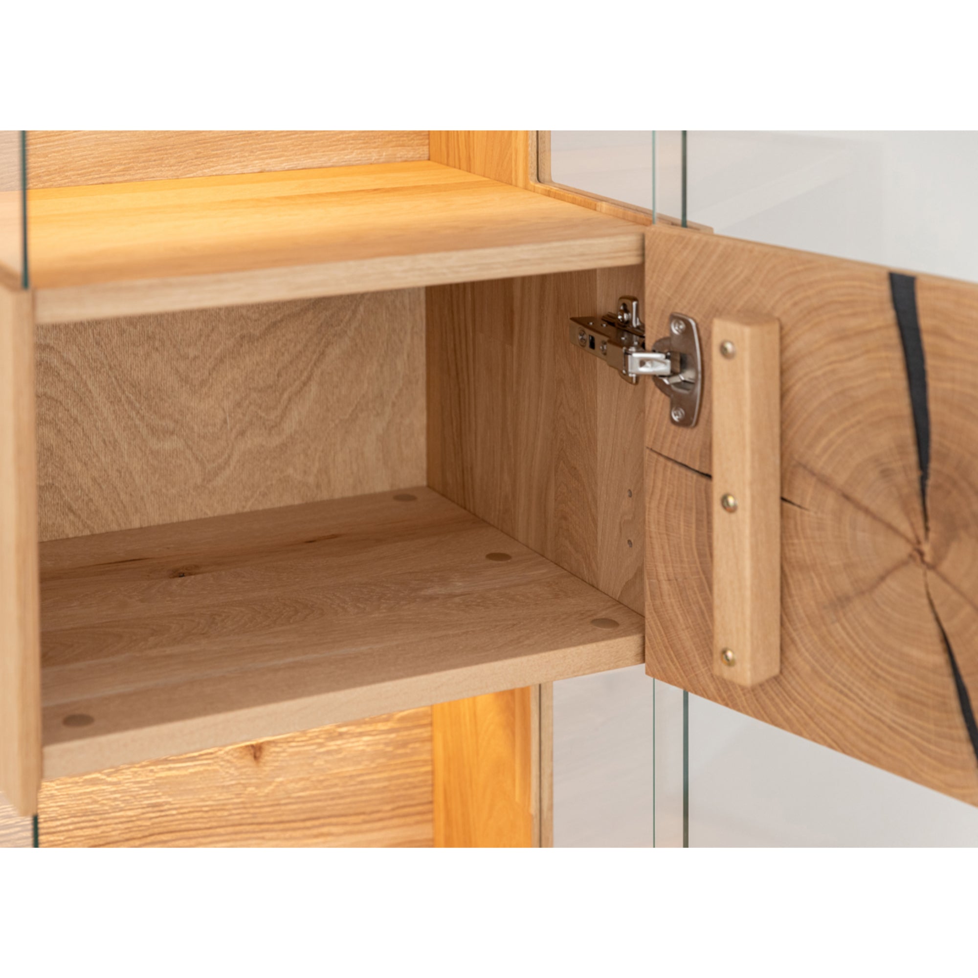 Viseća Vitrina Tirano 33x142 cm, Materijal: Masivno Drvo Hrast