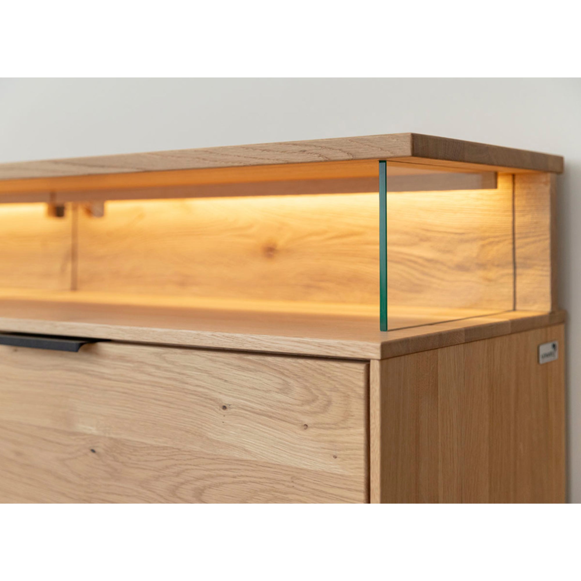 Viseća TV Komoda Tirano 200x39 cm, Materijal: Masivno Drvo Hrast