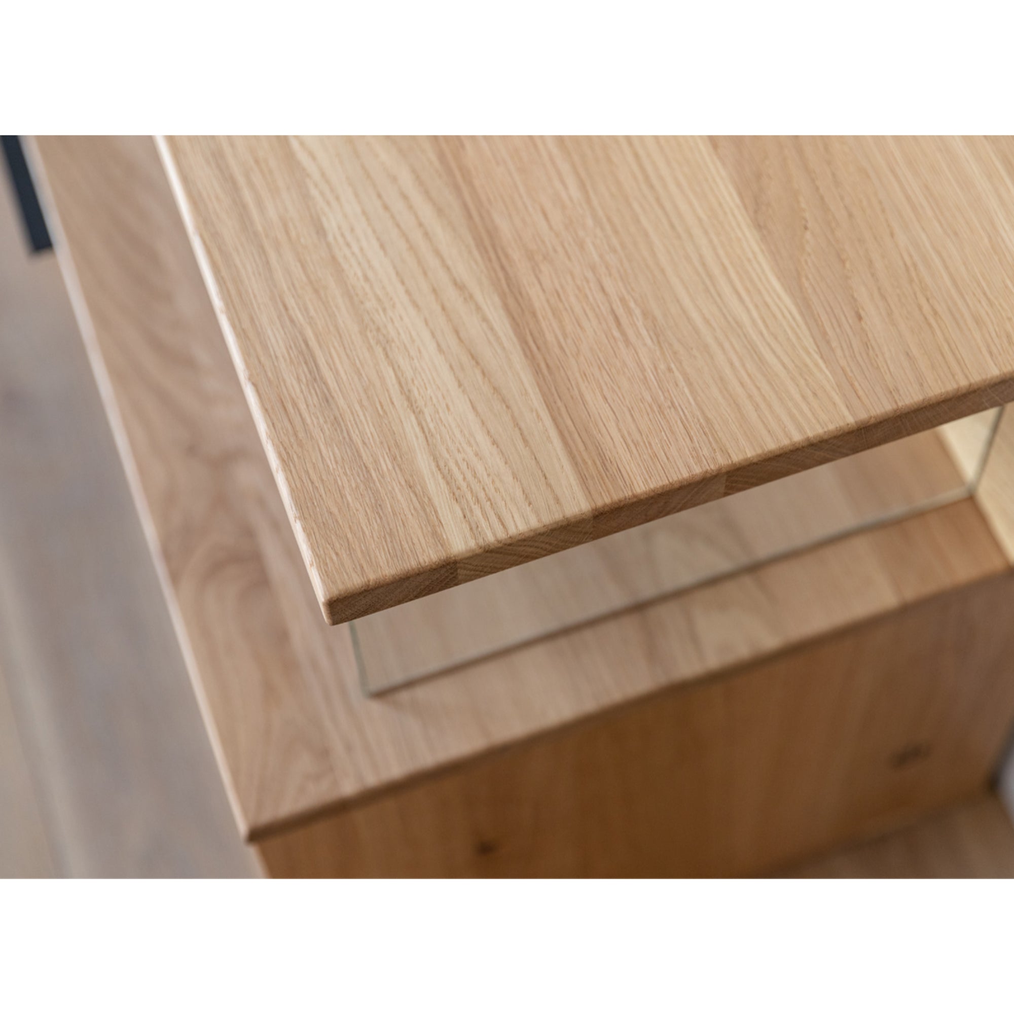 Viseća TV Komoda Tirano 200x39 cm, Materijal: Masivno Drvo Hrast