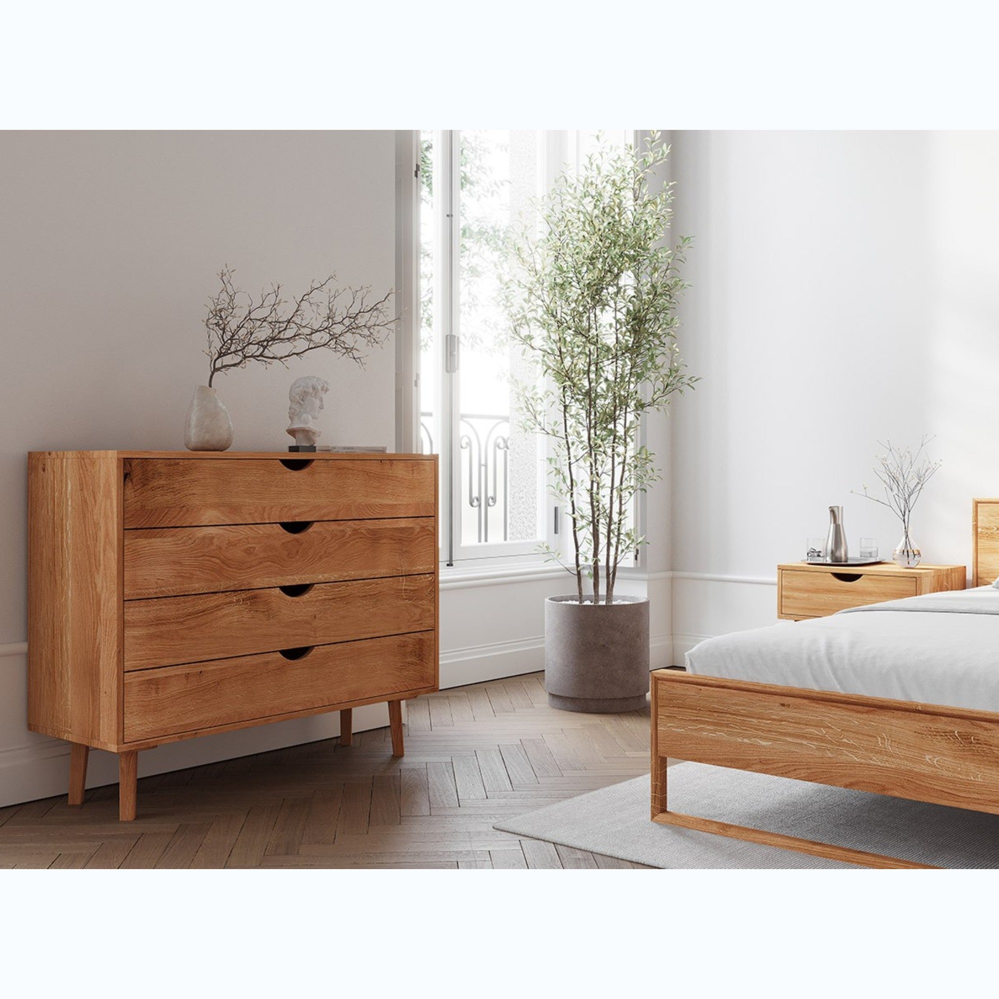 Komoda Simona 110x40 cm, Materijal: Masivno Drvo Hrast